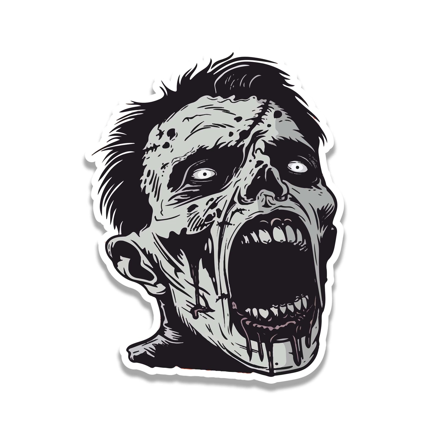 Black and White Monroeville Mall Zombie Vinyl Sticker for Laptop Car Water Bottle Suitcase Luggage Tag Horror Fan Gift
