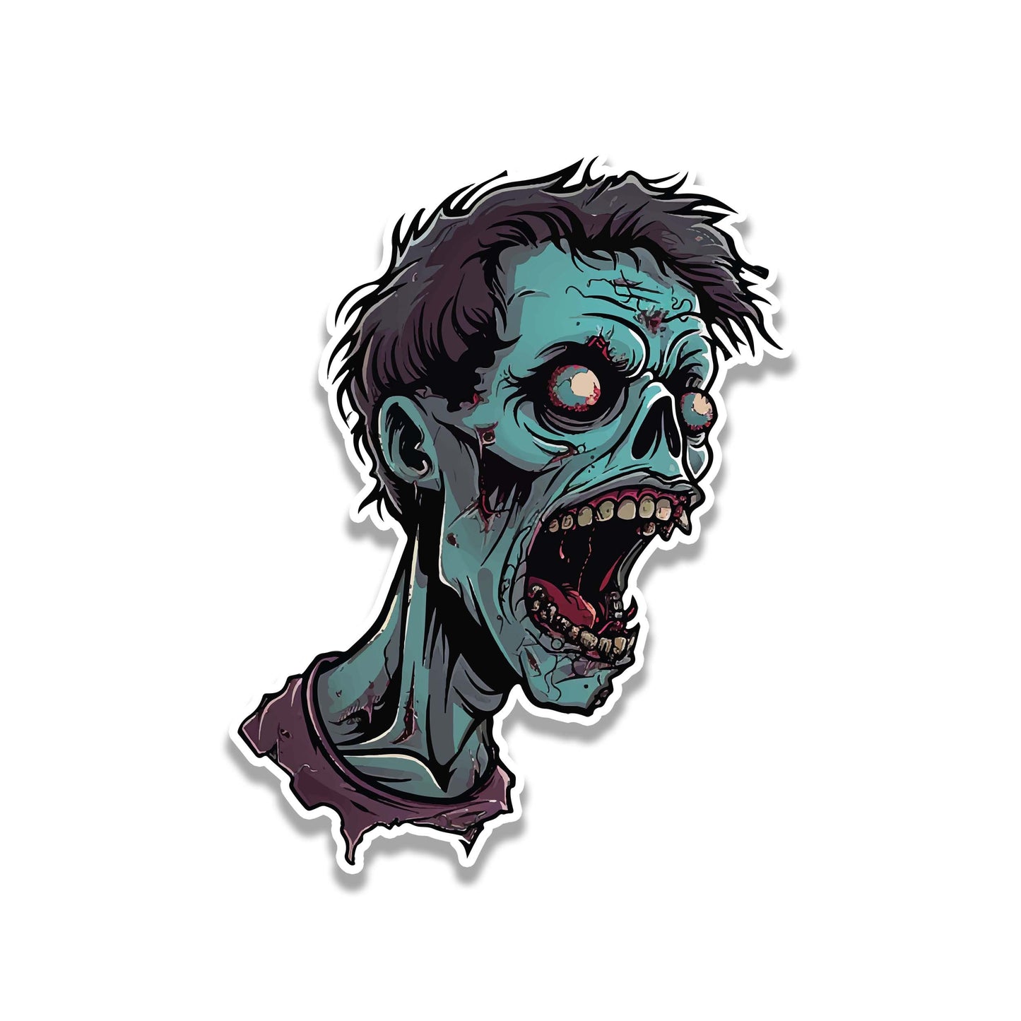 Monroeville Mall Muncher Zombie Head Vinyl Sticker for suitcase, laptop, car or water bottle, luggage tag, travel gift