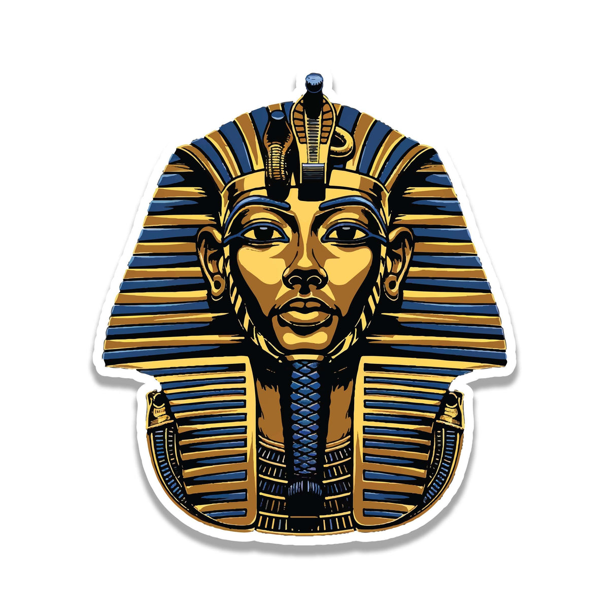 Pharaoh King Tut Golden Mask Vinyl Sticker Ancient Egyptian Decal for Laptop Water Bottle Car Cup Gift for Egypt and History Lovers