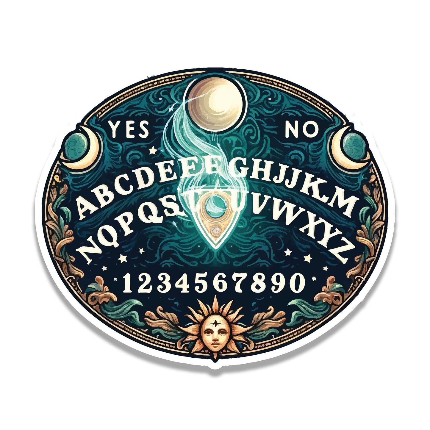Mystic Oracle Ouija Vinyl Sticker Cup Laptop Boat Cooler Car Vehicle Spirit Board Window Bumper Vinyl Decal Graphic