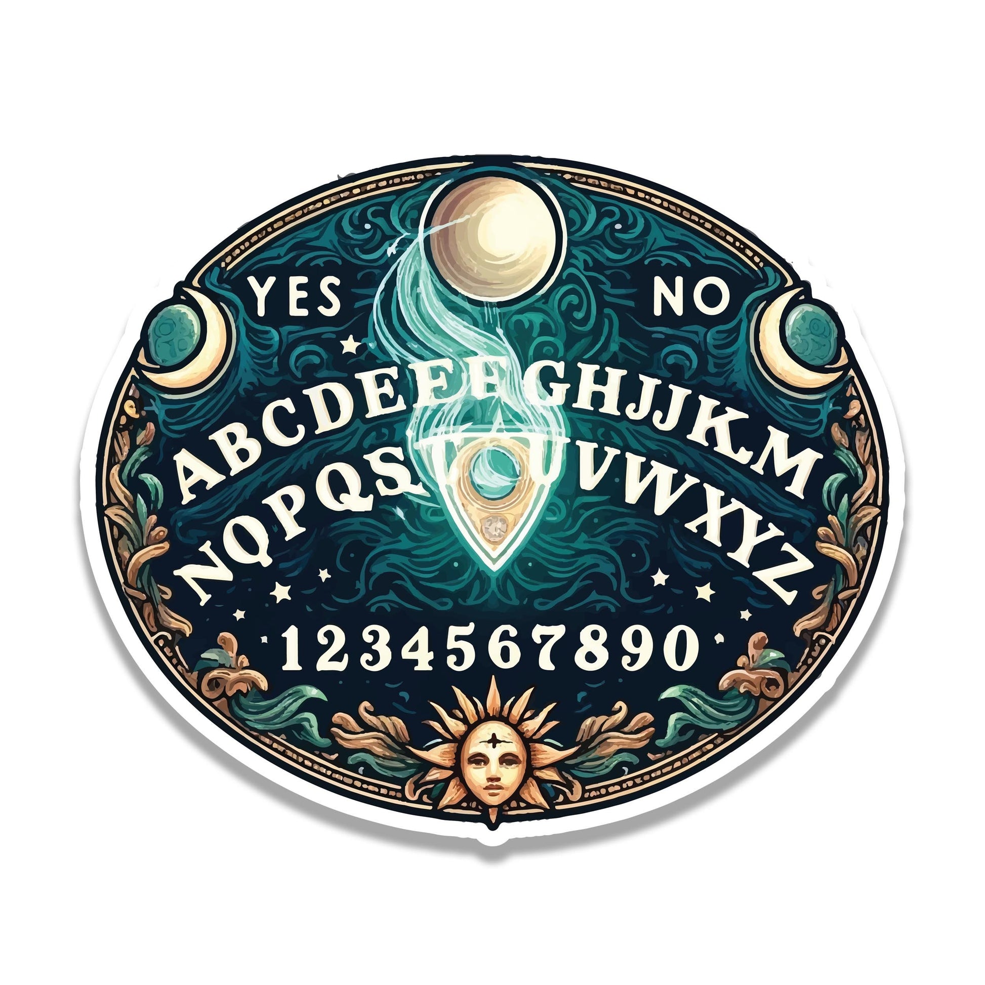 Mystic Oracle Ouija Vinyl Sticker Cup Laptop Boat Cooler Car Vehicle Spirit Board Window Bumper Vinyl Decal Graphic