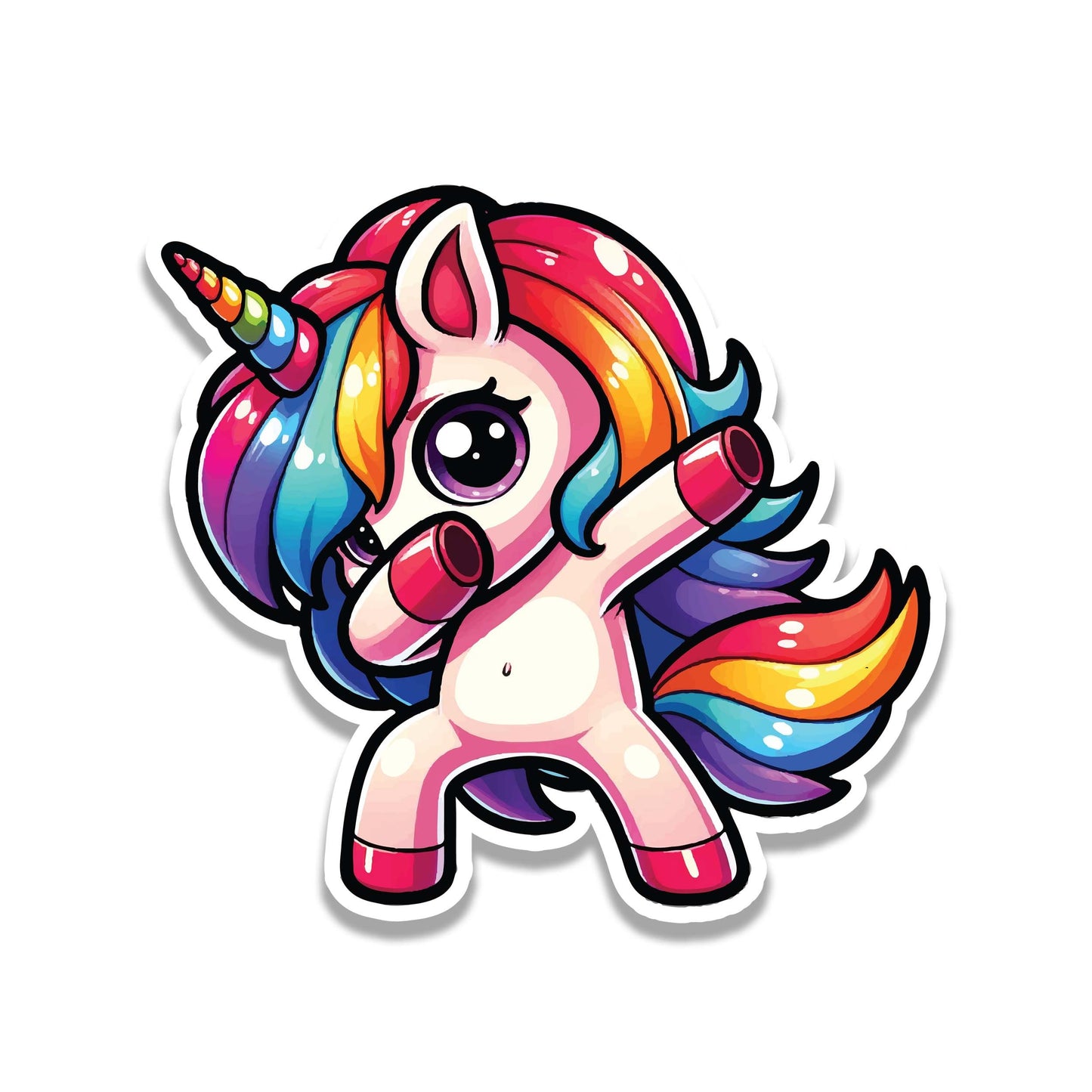 Rainbow Unicorn Dab Vinyl Sticker Cute Kawaii Decal for Laptop Water Bottle Car Suitcase Travel Gift