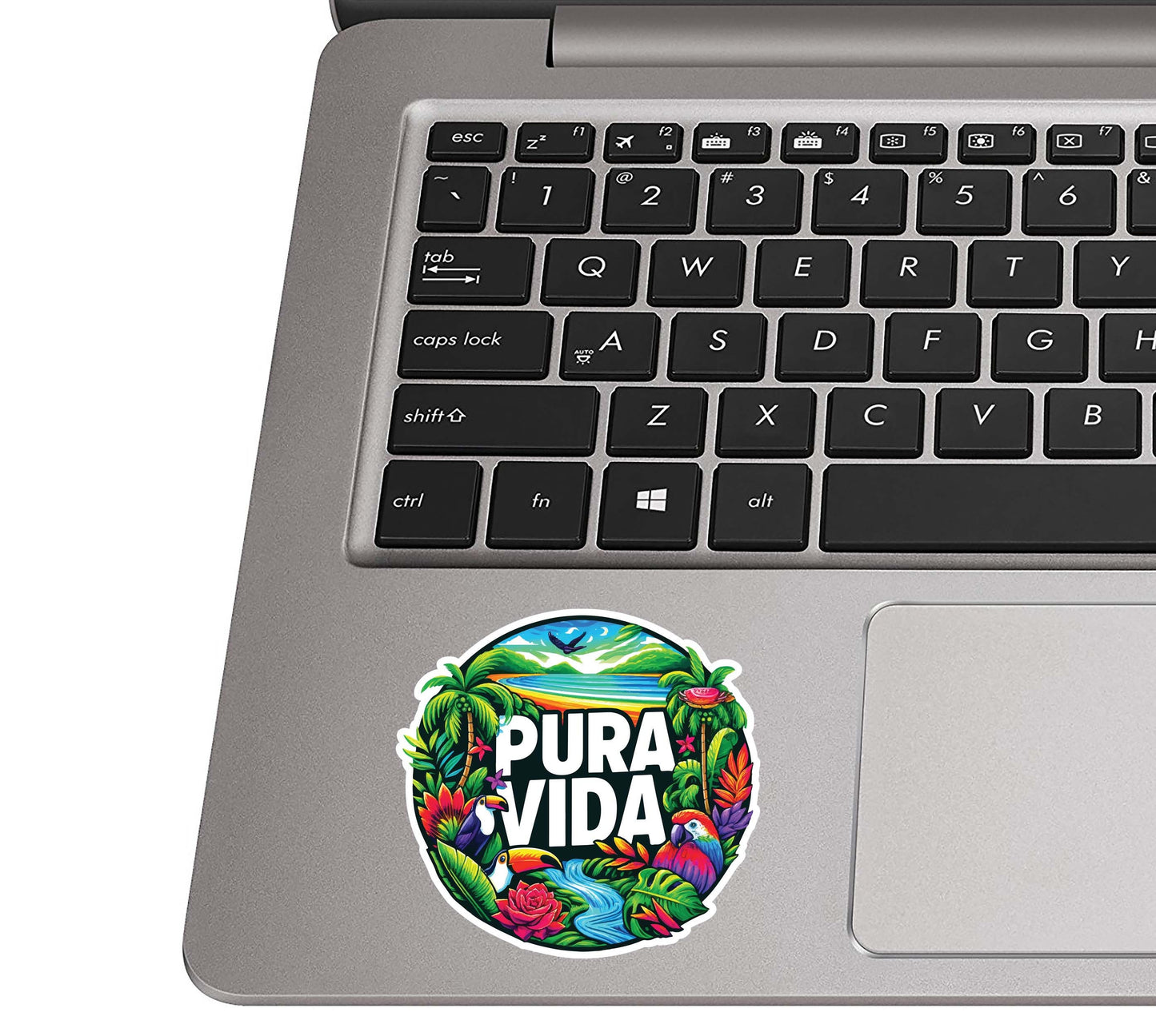 Pura Vida Parrot Tropical Paradise Vinyl Sticker for Suitcase Laptop Car Water Bottle Cute Travel Gift Durable Design