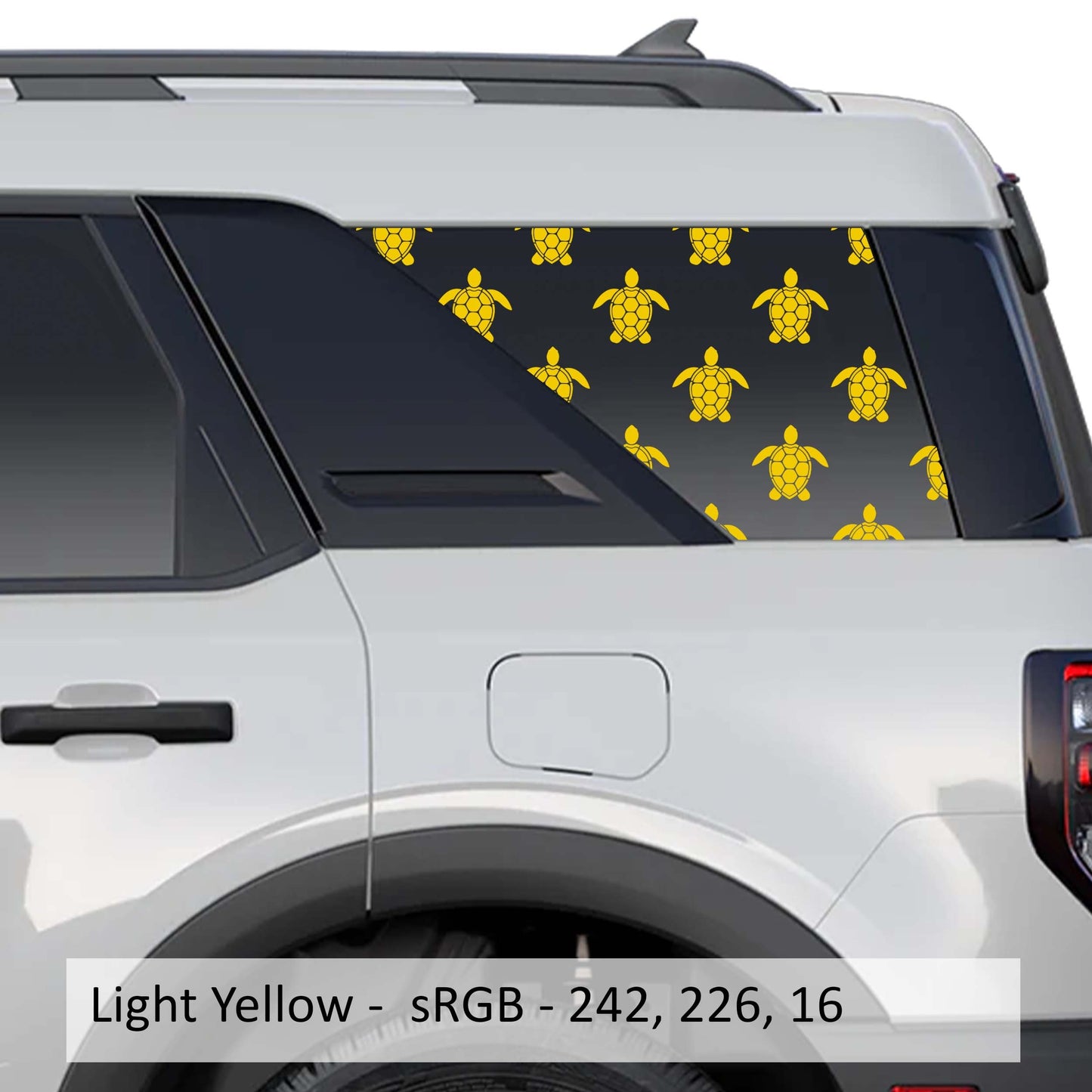 Sea Turtle Pattern Rear Quarter Window Decals Fits 2021+ Bronco Sport