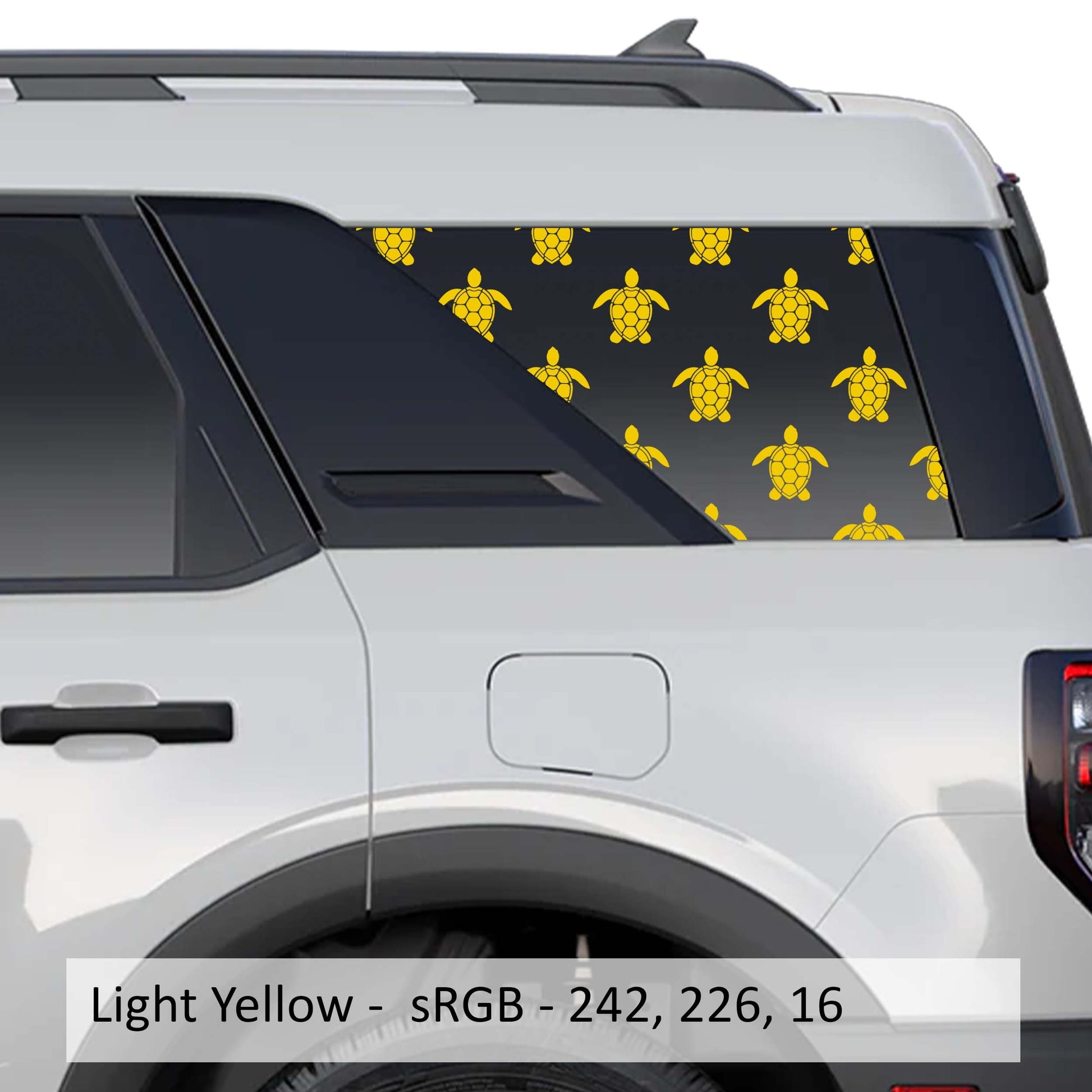 Sea Turtle Pattern Rear Quarter Window Decals Fits 2021+ Bronco Sport