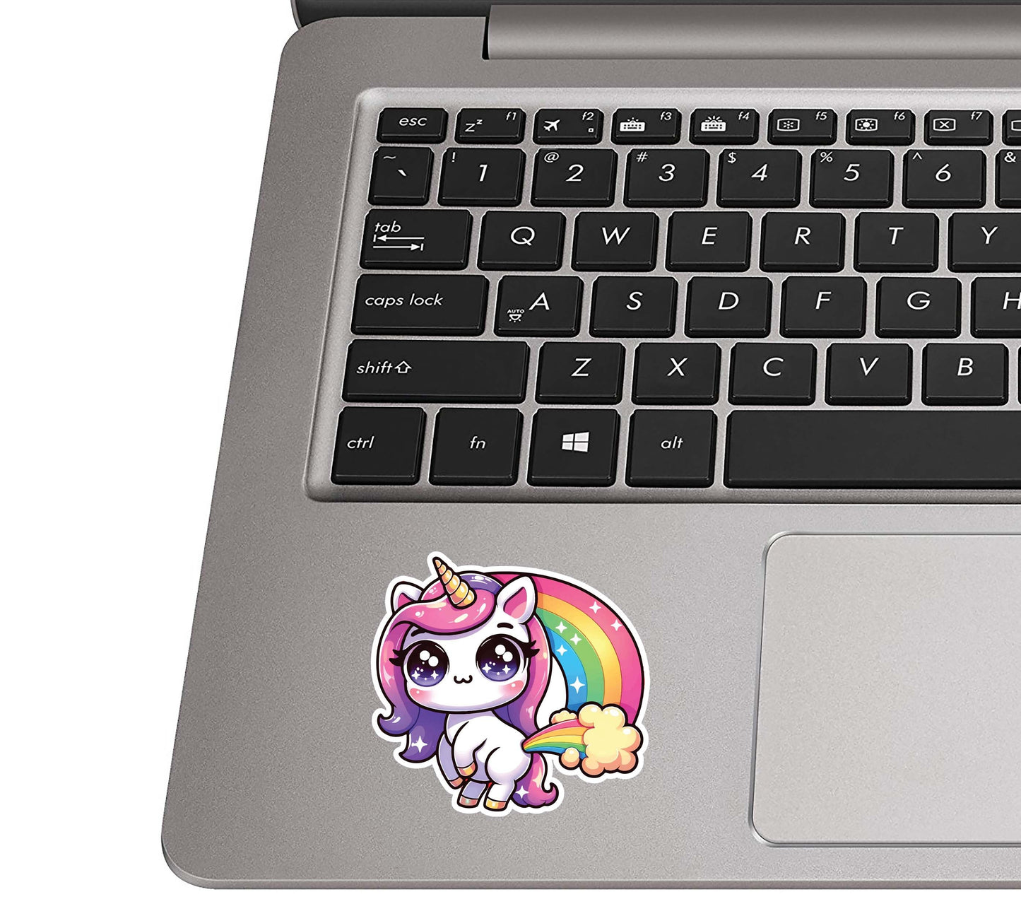 Rainbow Poop Chibi Unicorn Vinyl Sticker | Cute Waterproof Decal for Laptop, Water Bottle, Suitcase, Car | Funny Kawaii Travel Gift