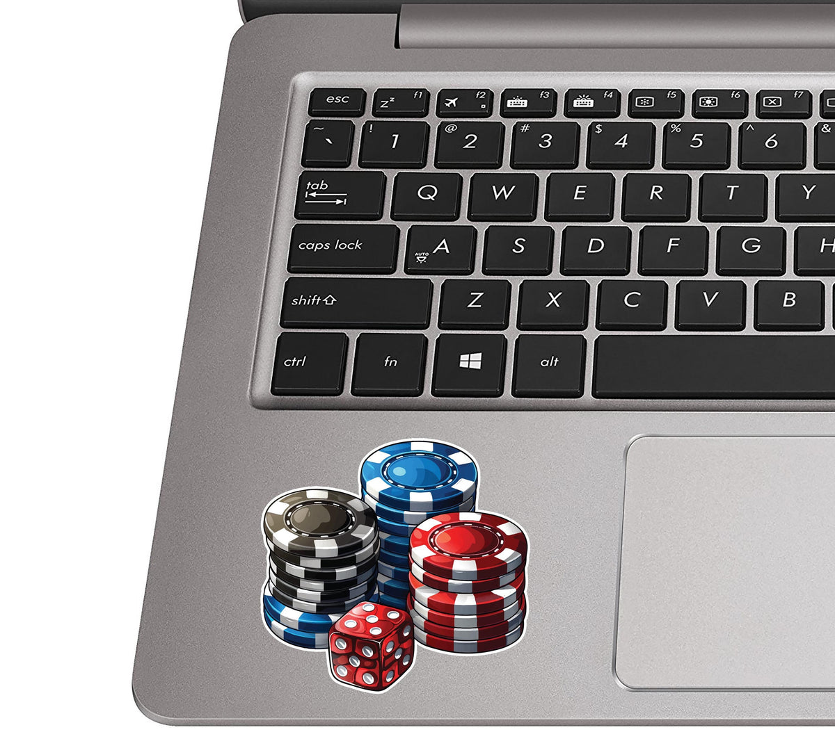 High Roller Poker Chips Vinyl Sticker | Funny Travel Decal for Laptop, Suitcase, Water Bottle, Car, Luggage Tag | Vegas Gift Idea