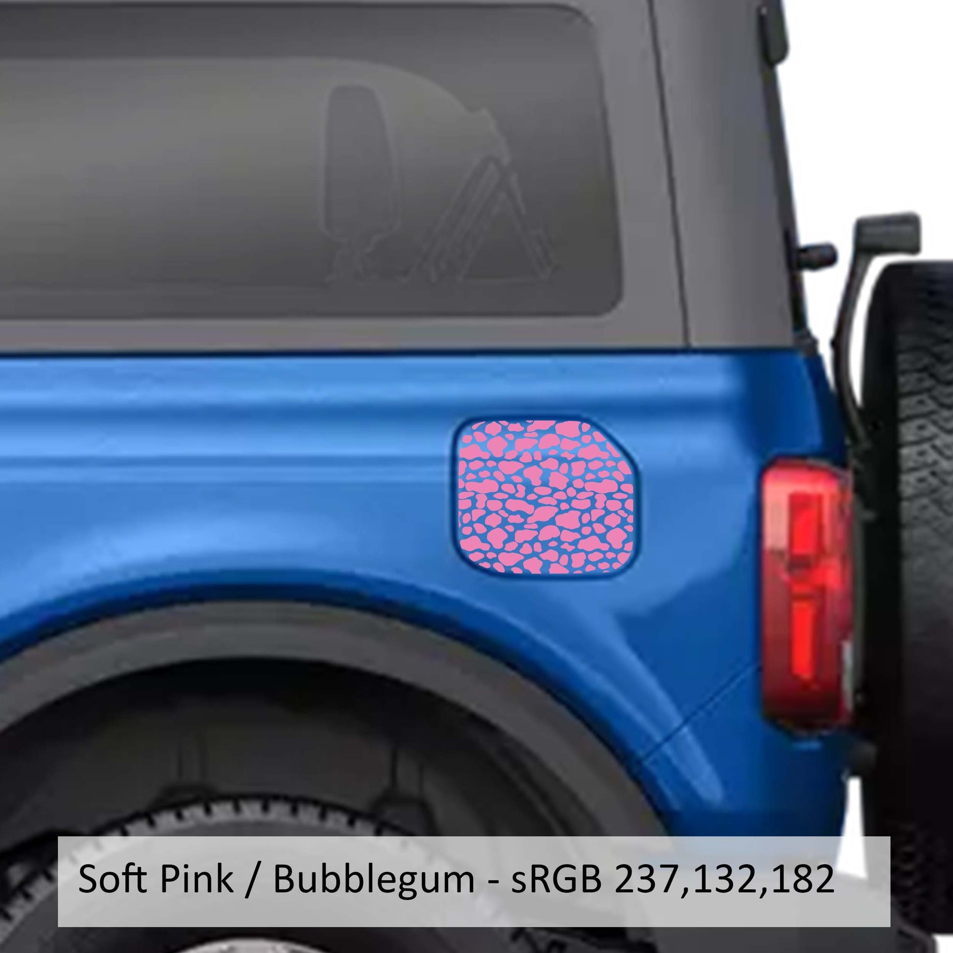 Cow Print Fuel Door Vinyl Decal Overlay Fits Ford Bronco 2021+