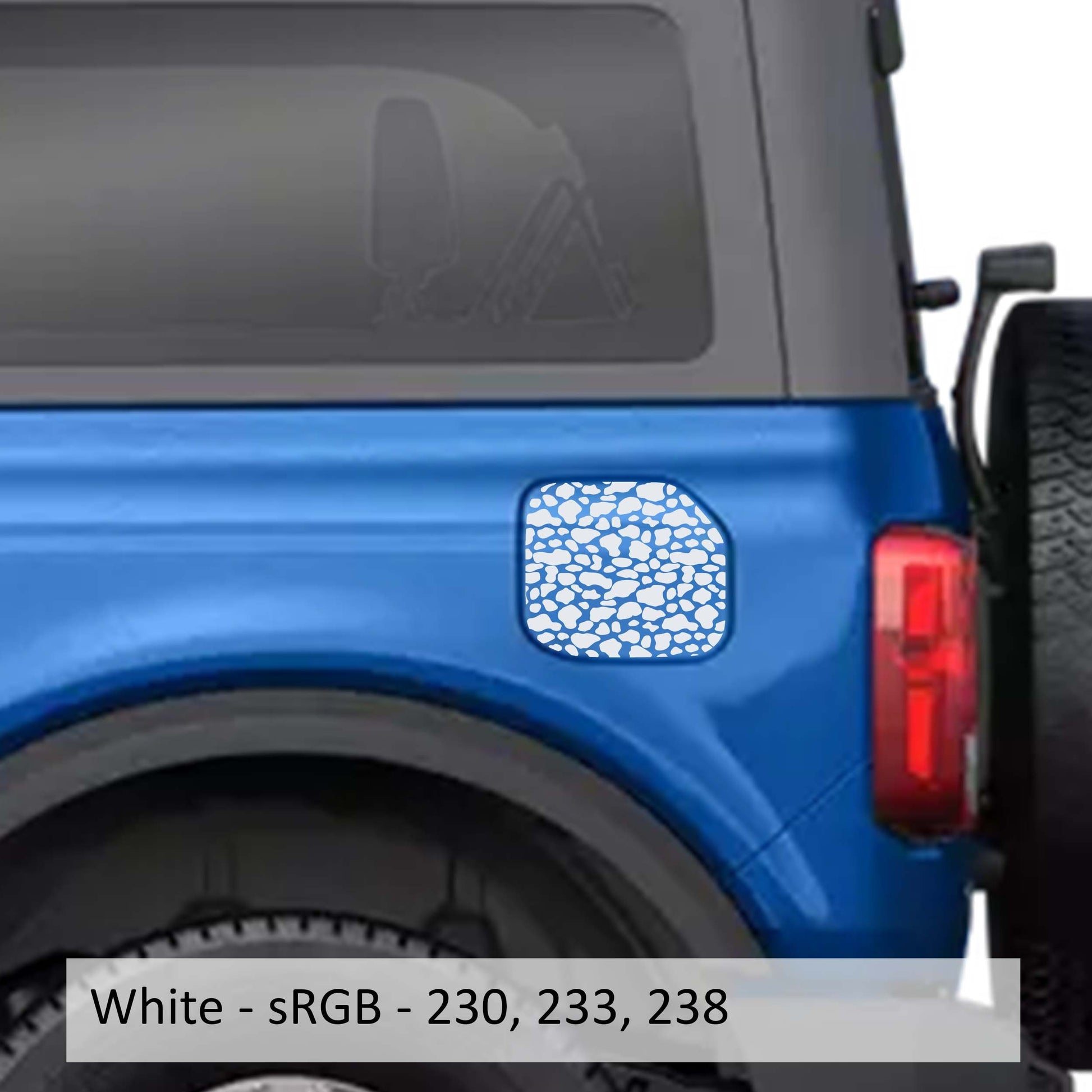 Cow Print Fuel Door Vinyl Decal Overlay Fits Ford Bronco 2021+