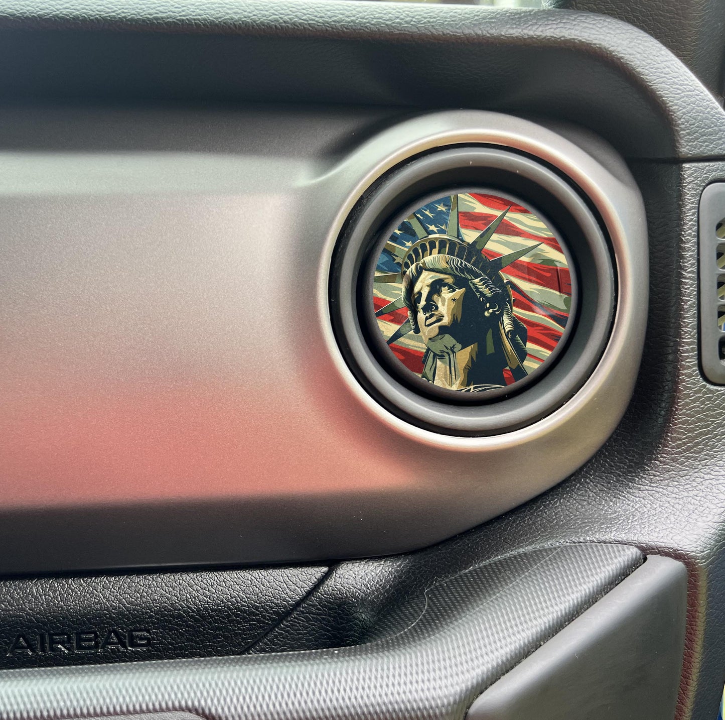 American Flag Air Vent Overlays • Heater AC Vent Decals Fits Jeep Wrangler 2011-2024/Fits Jeep Gladiator 2019-2024