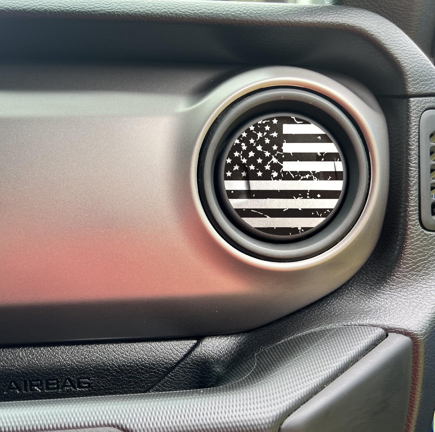 American Flag Air Vent Overlays • Heater AC Vent Decals Fits Jeep Wrangler 2011-2024/Fits Jeep Gladiator 2019-2024