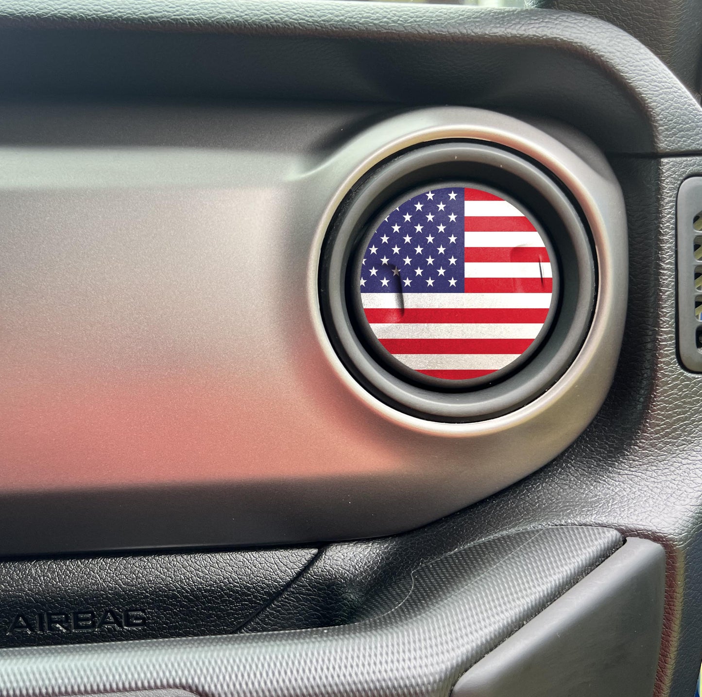 American Flag Air Vent Overlays • Heater AC Vent Decals Fits Jeep Wrangler 2011-2024/Fits Jeep Gladiator 2019-2024
