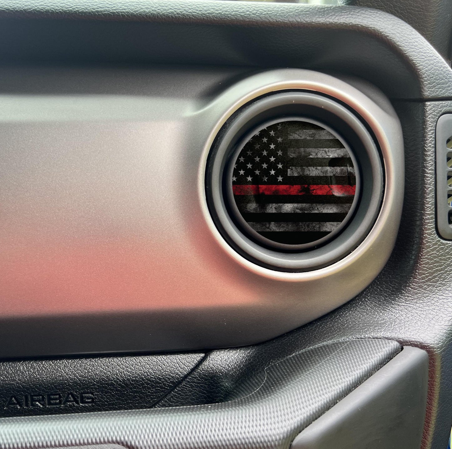 American Flag Air Vent Overlays • Heater AC Vent Decals Fits Jeep Wrangler 2011-2024/Fits Jeep Gladiator 2019-2024