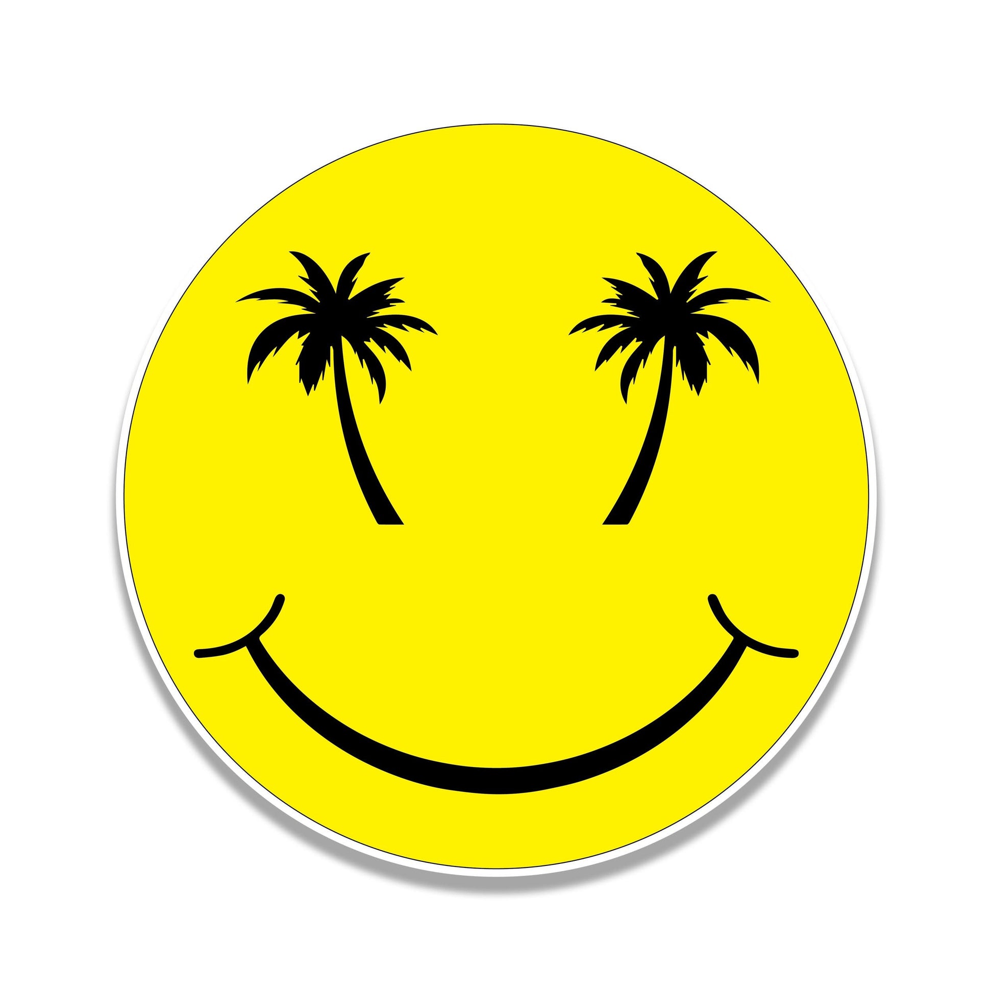 Palmetto Smile Happy Face Vinyl Sticker Cup Laptop Boat Cooler Car Vehicle Yellow Smile Face Sticker Window Bumper Vinyl Decal Graphic