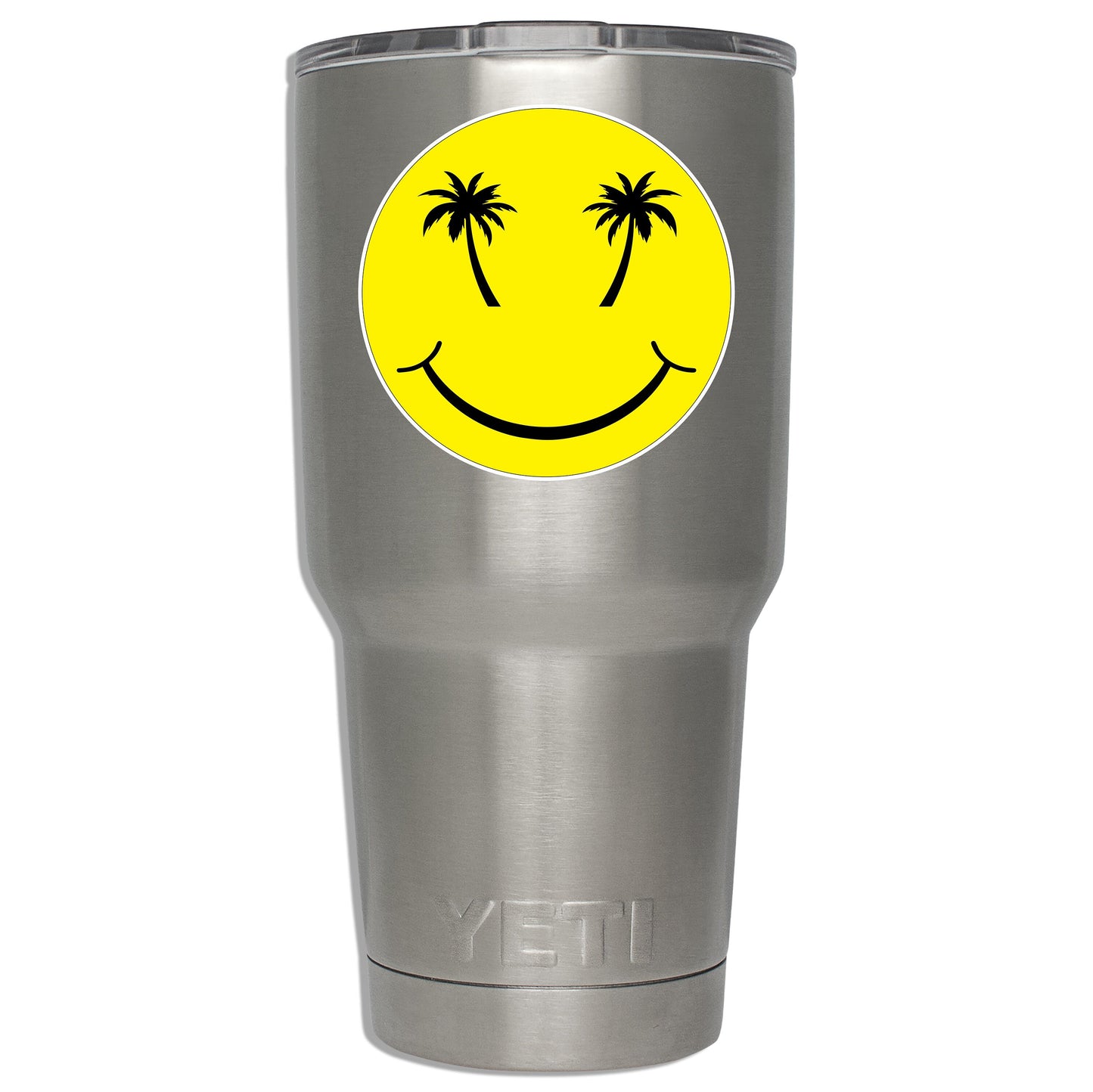 Palmetto Smile Happy Face Vinyl Sticker Cup Laptop Boat Cooler Car Vehicle Yellow Smile Face Sticker Window Bumper Vinyl Decal Graphic