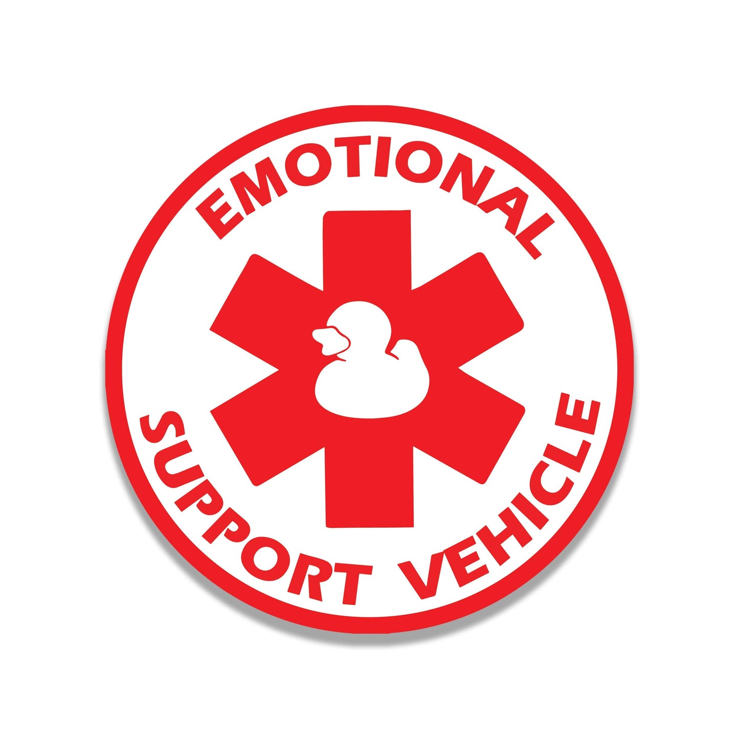 Emotional Support Vehicle Duck Vinyl Sticker | Funny Off-Road Windshield Decal for Jeep, SUV, or Bronco | Ducking Trail Humor Gift