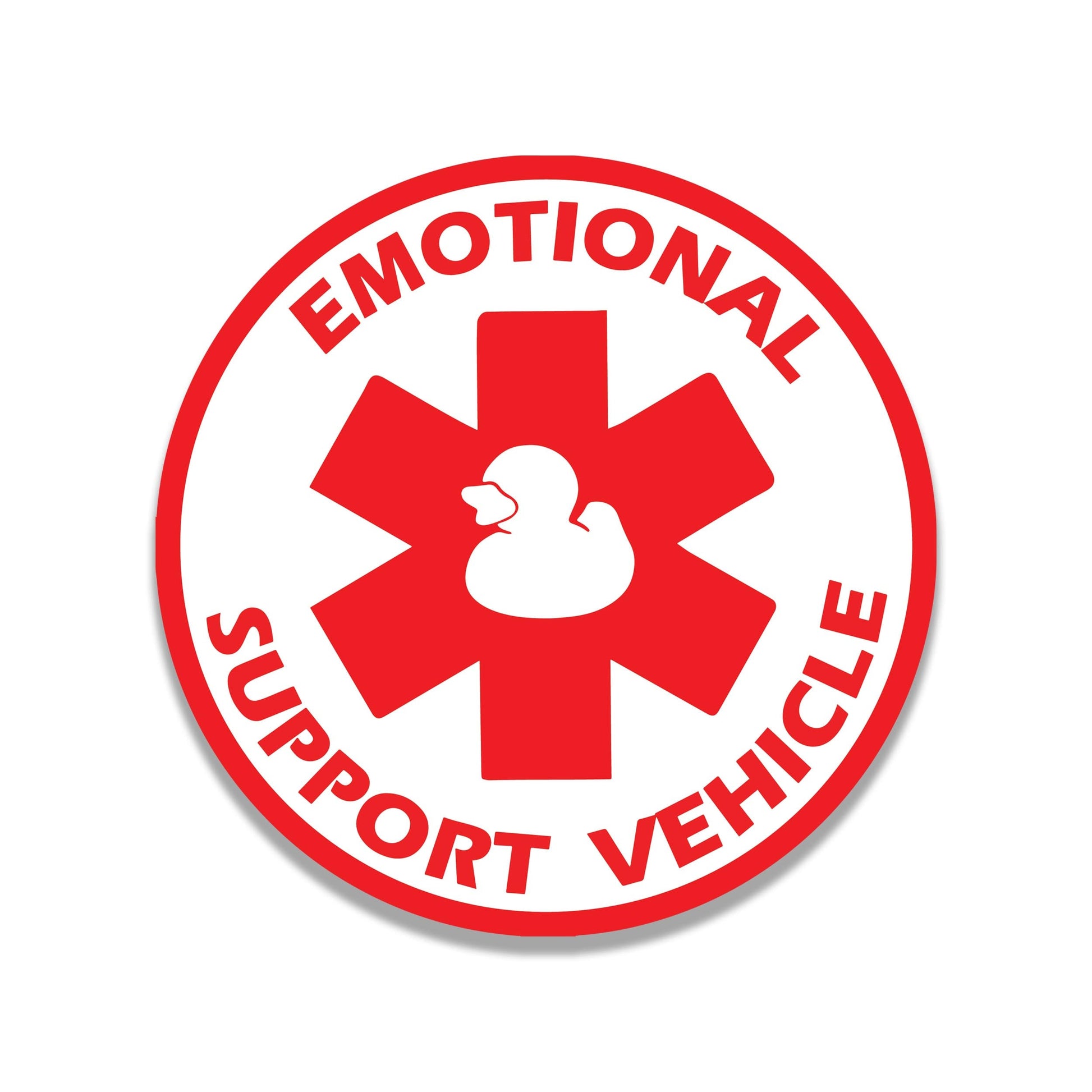 Emotional Support Vehicle Duck Vinyl Sticker | Funny Off-Road Windshield Decal for Jeep, SUV, or Bronco | Ducking Trail Humor Gift