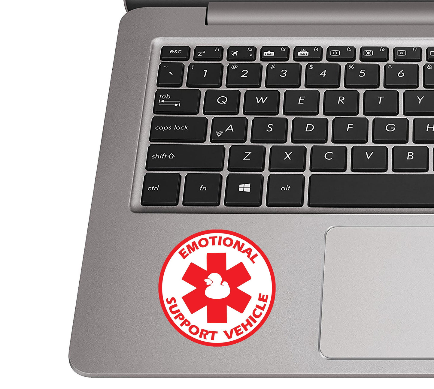 Emotional Support Vehicle Duck Vinyl Sticker | Funny Off-Road Windshield Decal for Jeep, SUV, or Bronco | Ducking Trail Humor Gift