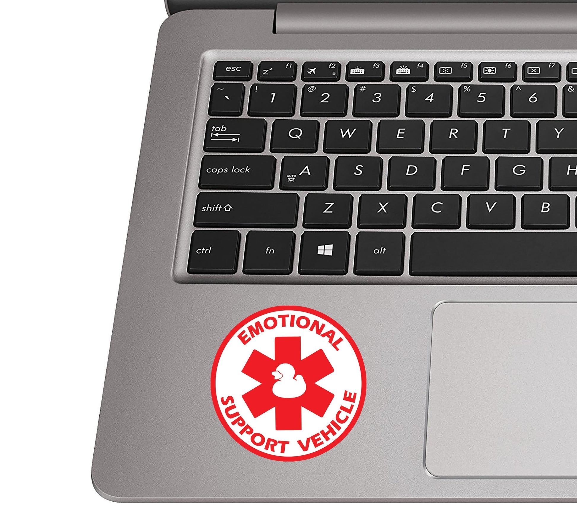 Emotional Support Vehicle Duck Vinyl Sticker | Funny Off-Road Windshield Decal for Jeep, SUV, or Bronco | Ducking Trail Humor Gift