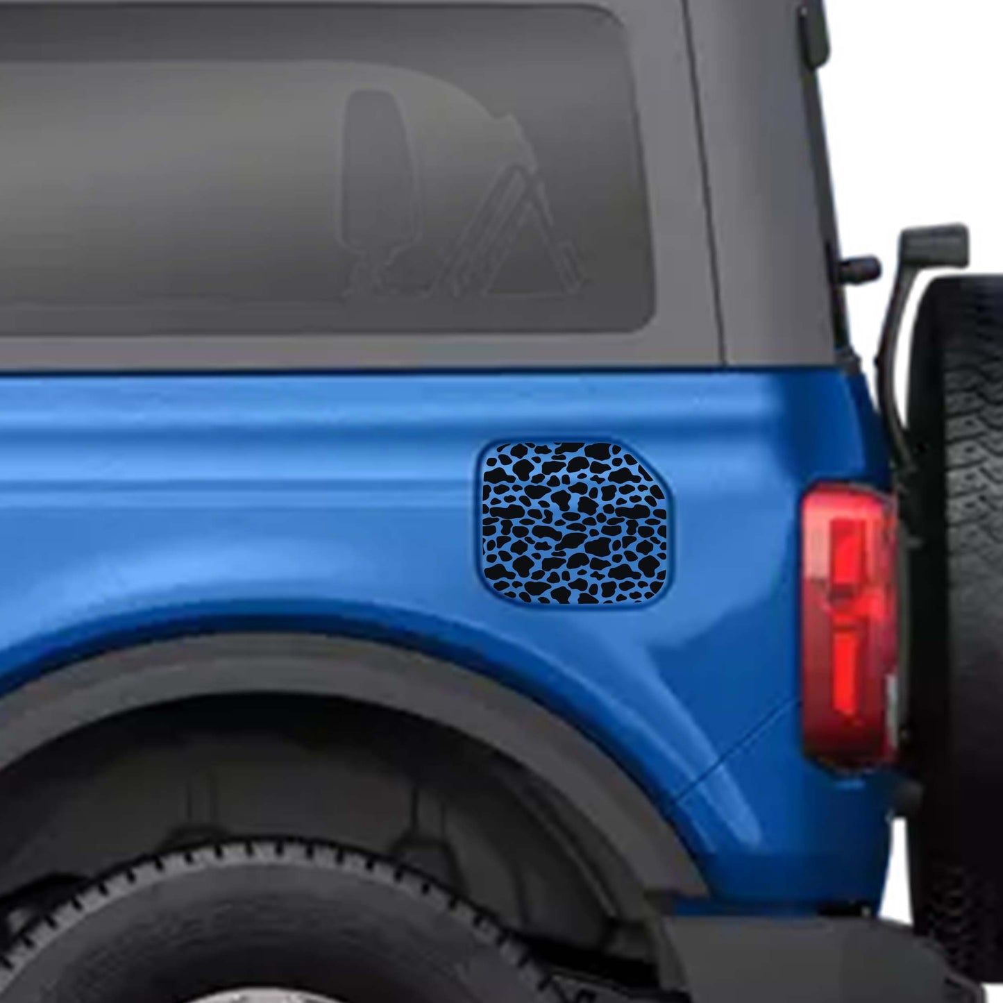 Cow Print Fuel Door Vinyl Decal Overlay Fits Ford Bronco 2021+