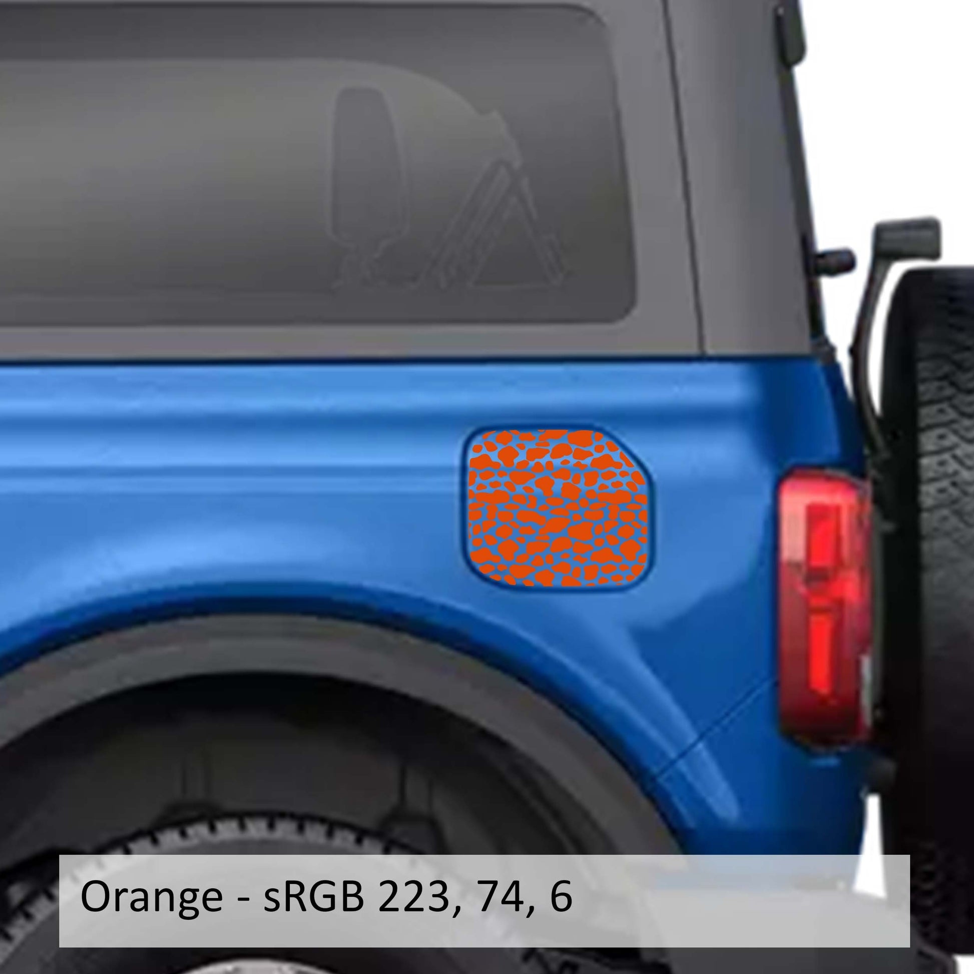 Cow Print Fuel Door Vinyl Decal Overlay Fits Ford Bronco 2021+