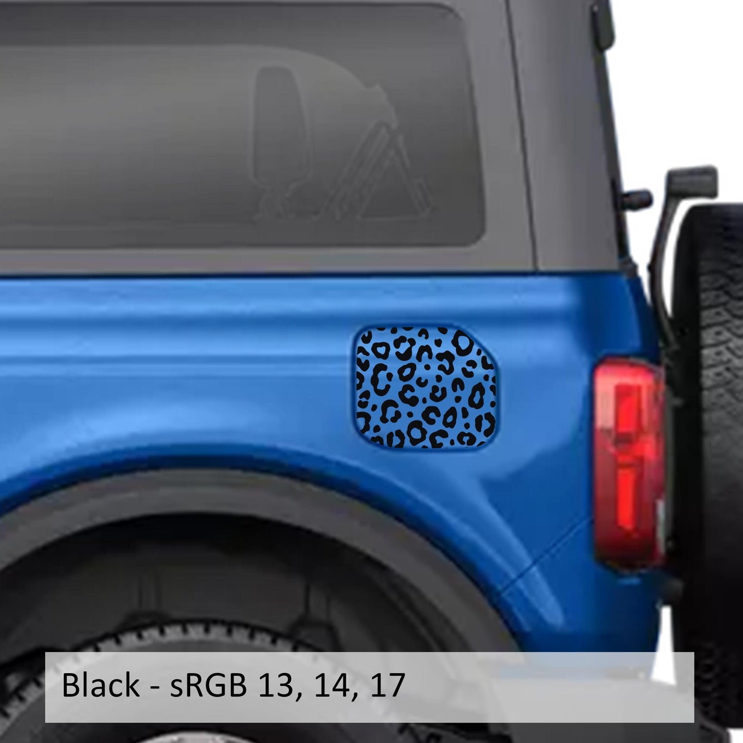 Leopard Print Fuel Door Vinyl Decal Overlay Fits Ford Bronco 2021+