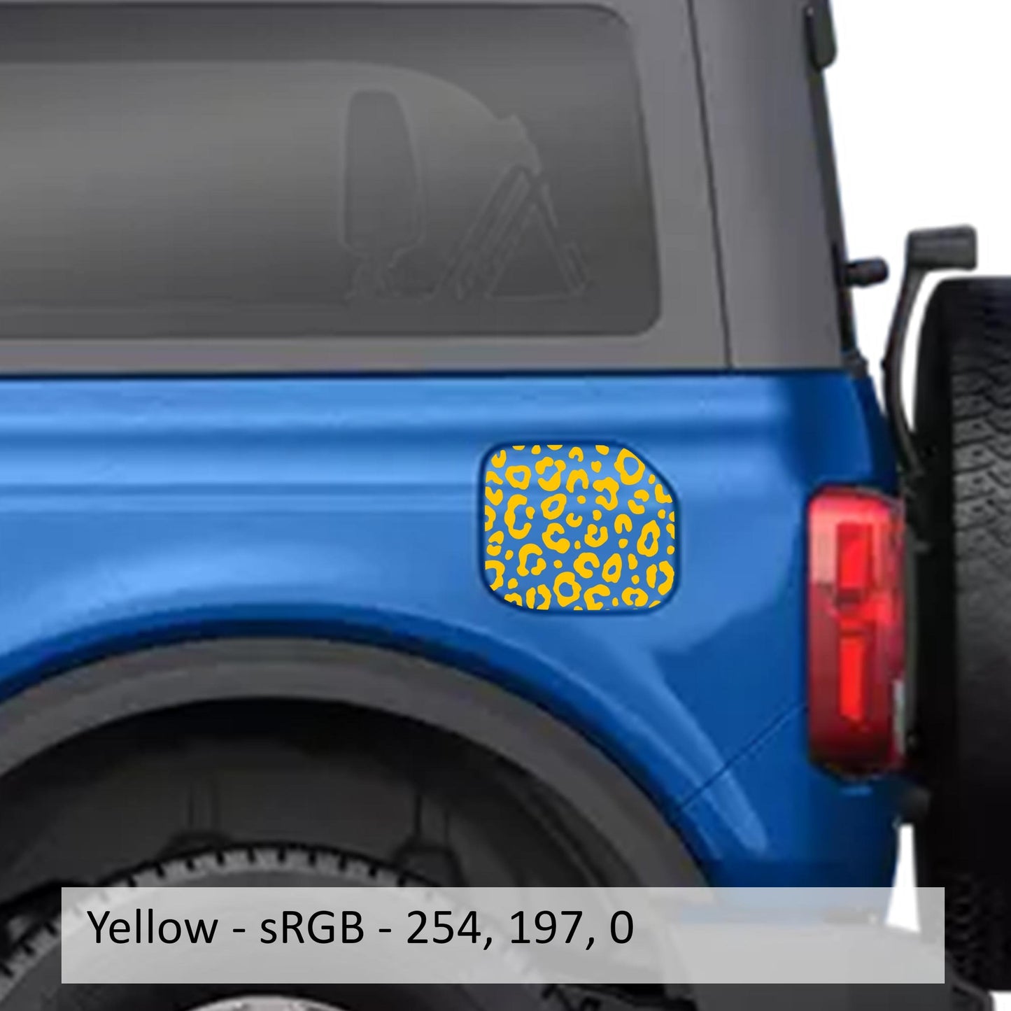 Leopard Print Fuel Door Vinyl Decal Overlay Fits Ford Bronco 2021+