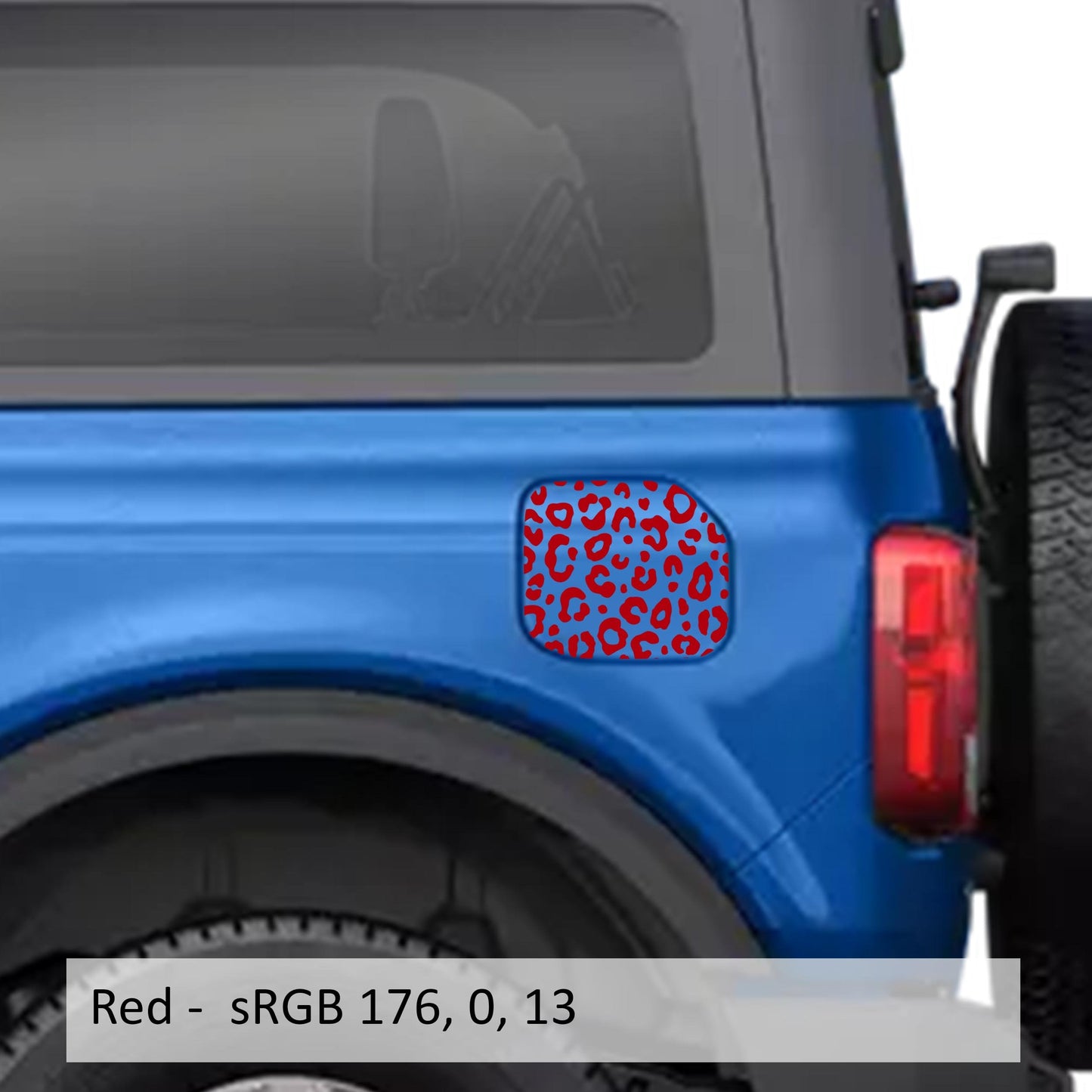 Leopard Print Fuel Door Vinyl Decal Overlay Fits Ford Bronco 2021+
