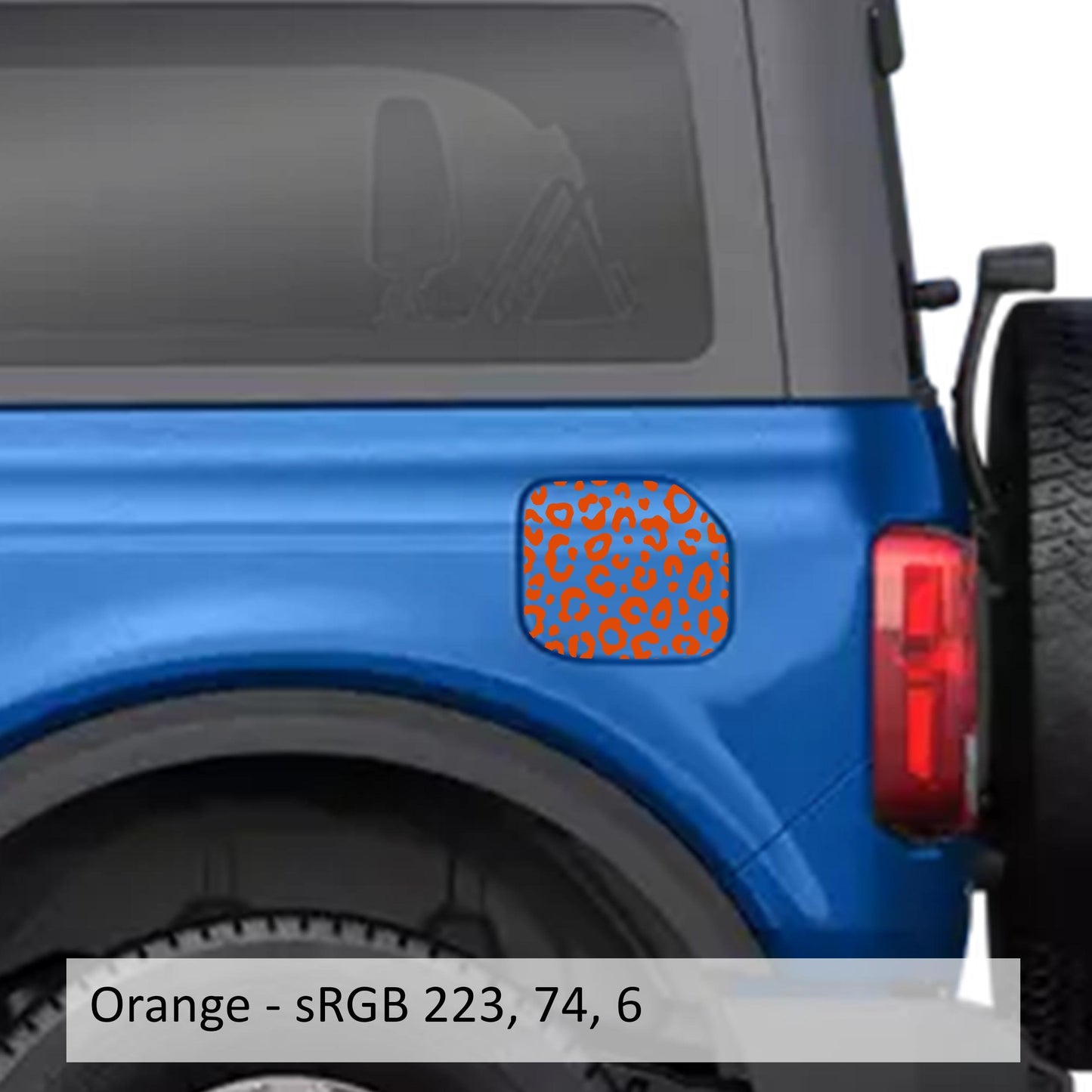 Leopard Print Fuel Door Vinyl Decal Overlay Fits Ford Bronco 2021+