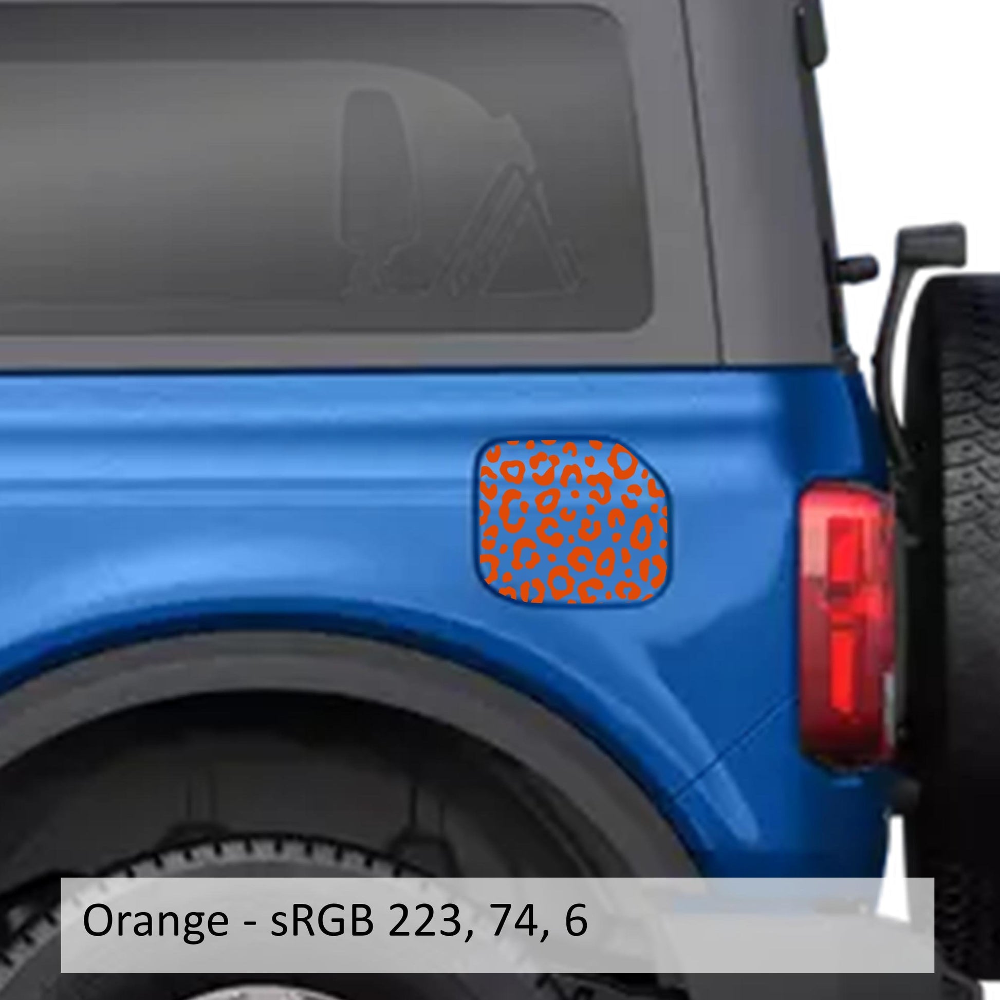 Leopard Print Fuel Door Vinyl Decal Overlay Fits Ford Bronco 2021+