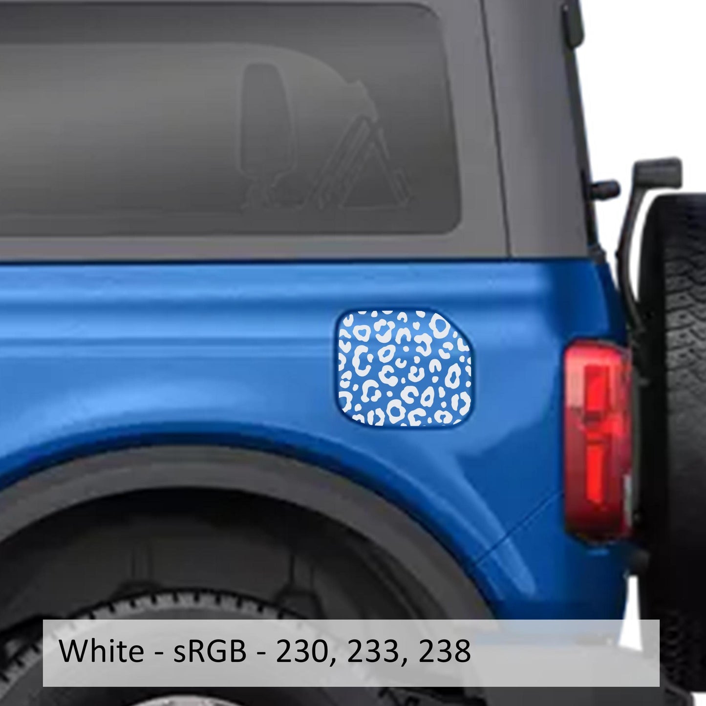Leopard Print Fuel Door Vinyl Decal Overlay Fits Ford Bronco 2021+
