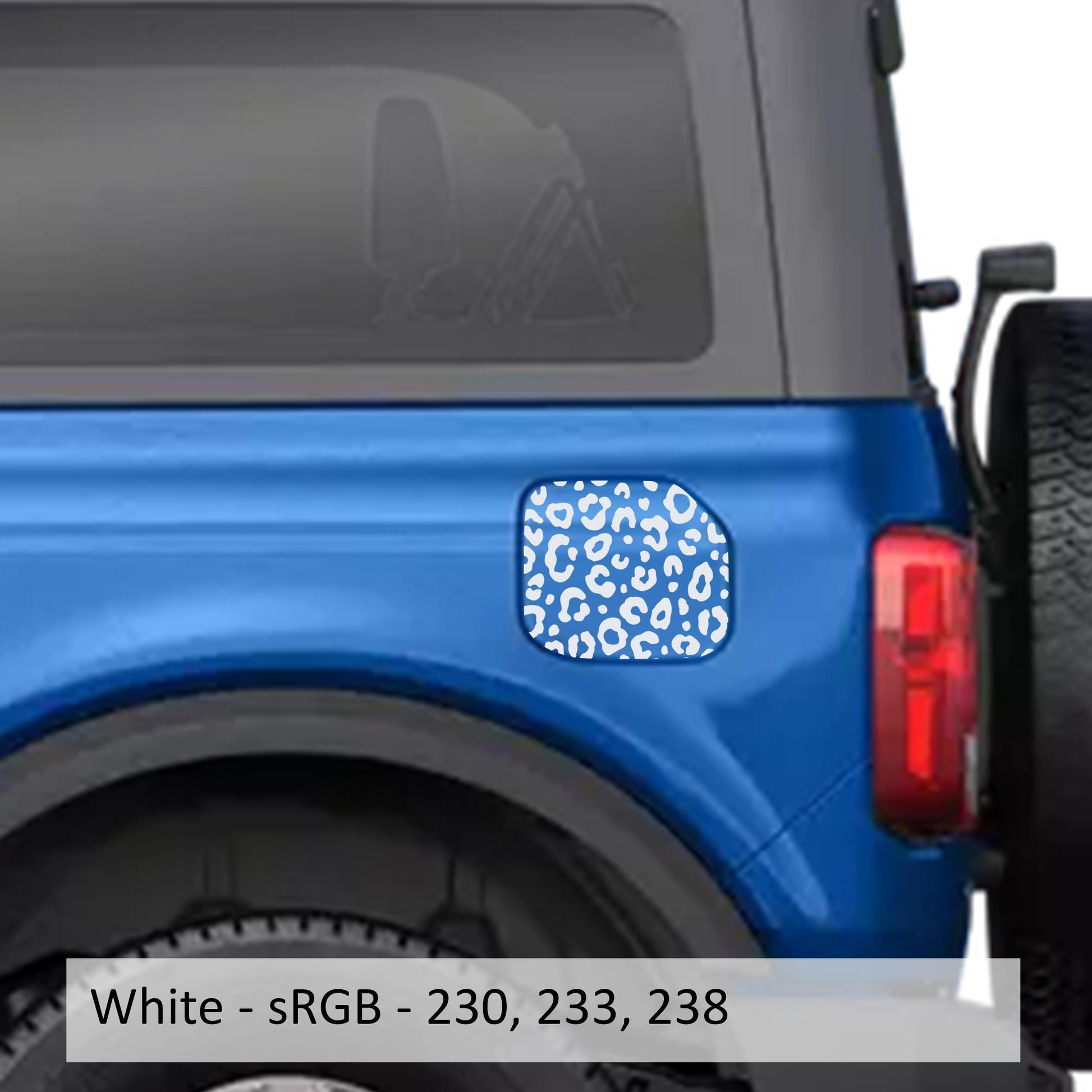Leopard Print Fuel Door Vinyl Decal Overlay Fits Ford Bronco 2021+
