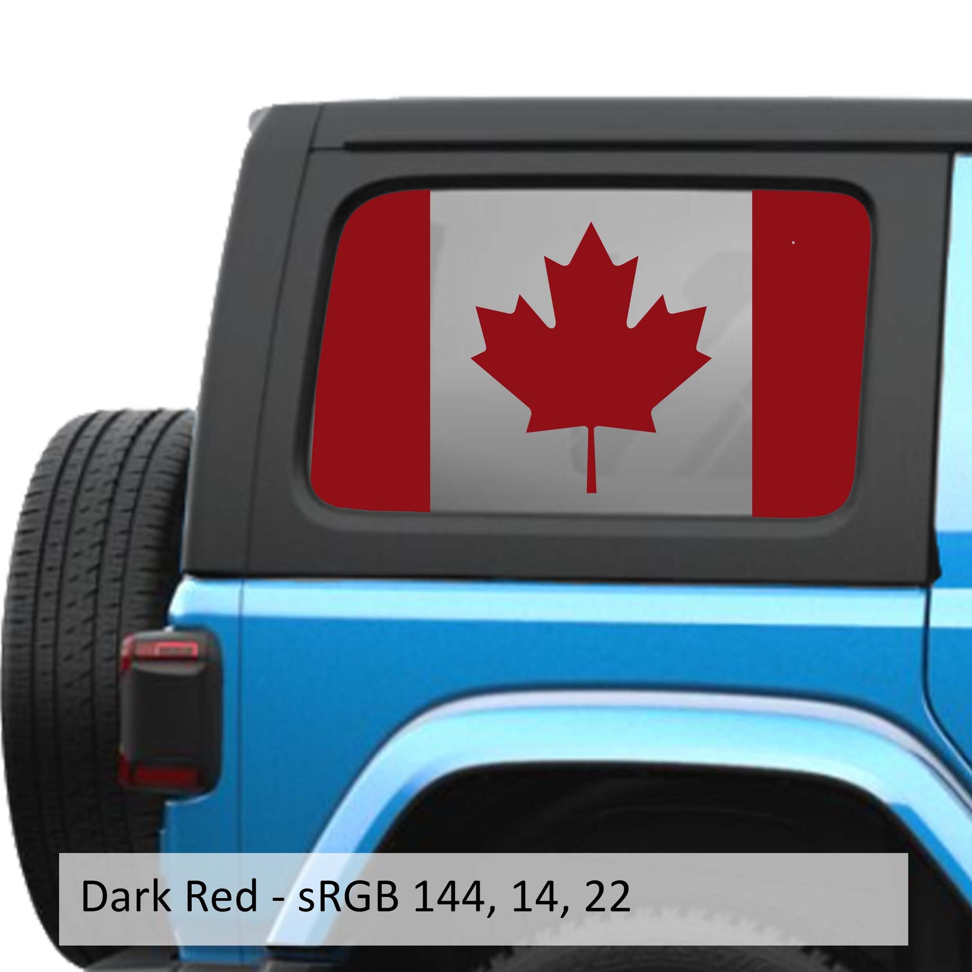 Canadian Maple Leaf Flag Hardtop Window Decal Set - Fits Jeep Wrangler JLU 2018+