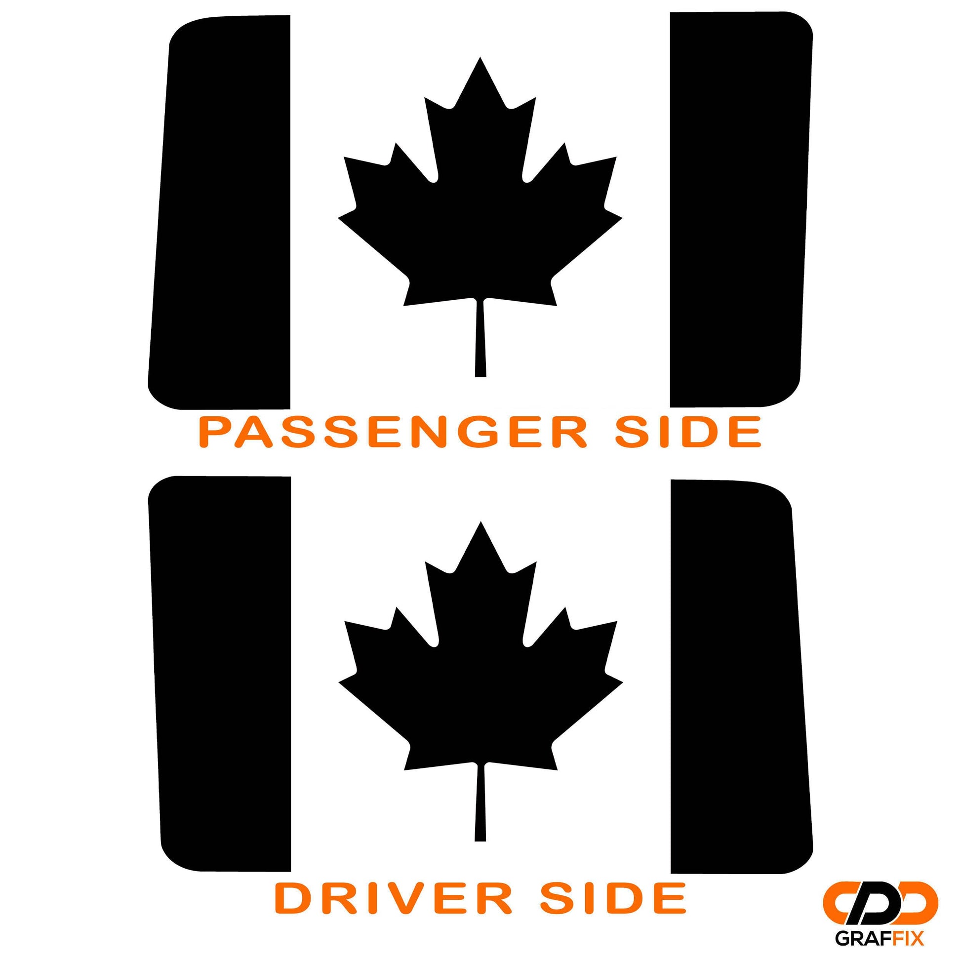 Canadian Maple Leaf Flag Hardtop Window Decal Set - Fits Jeep Wrangler JLU 2018+