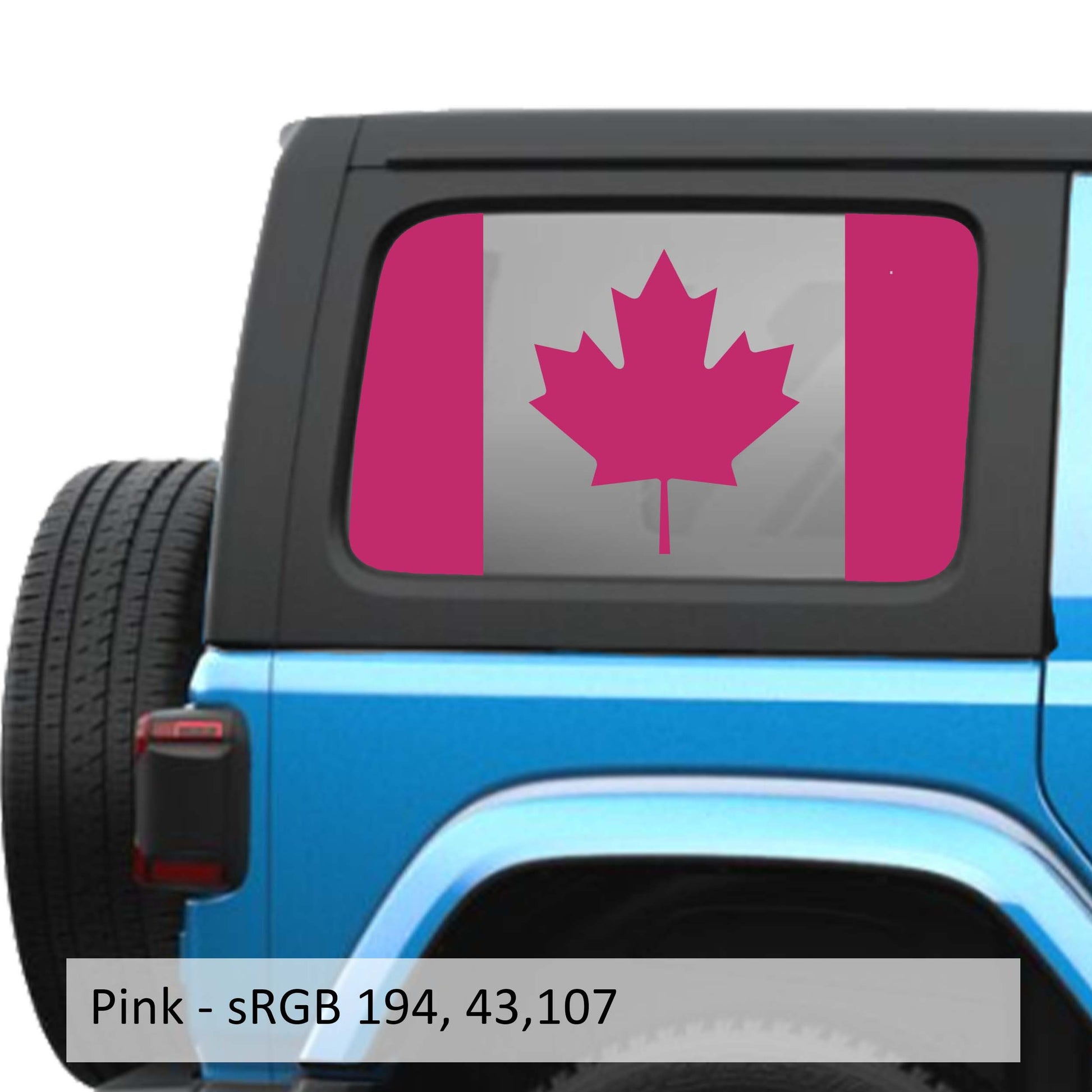 Canadian Maple Leaf Flag Hardtop Window Decal Set - Fits Jeep Wrangler JLU 2018+