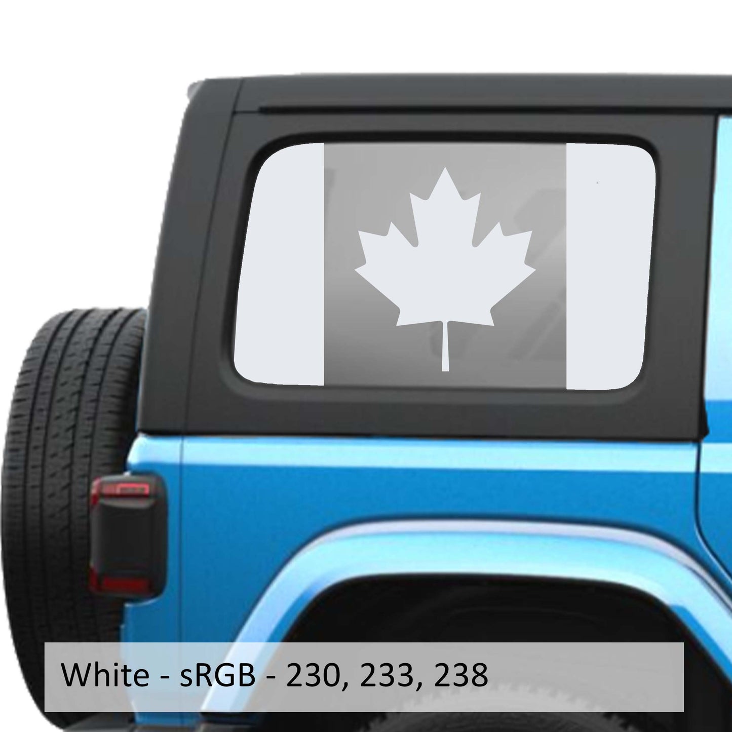 Canadian Maple Leaf Flag Hardtop Window Decal Set - Fits Jeep Wrangler JLU 2018+
