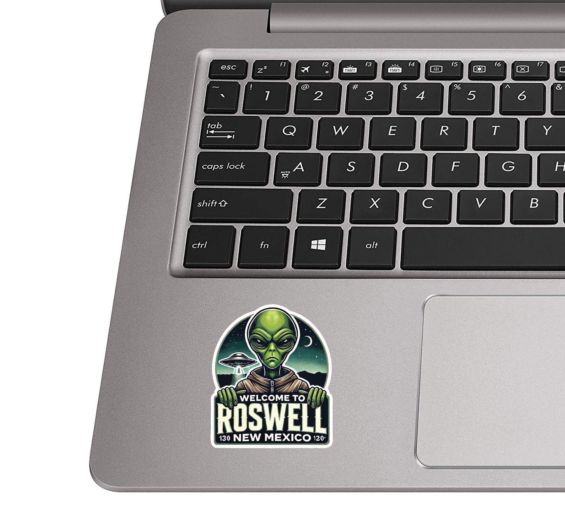 Funny Roswell Alien Sticker Area 51 UFO Vinyl Decal for Laptop Water Bottle Car Window Sci Fi Travel Gift New Mexico