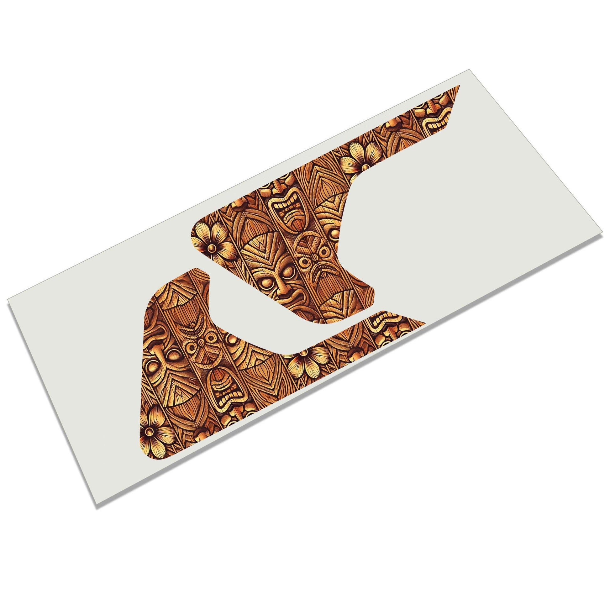 Tribal Tiki Woodgrain 2pc Vinyl Fender Decal Set - Fits Jeep Wrangler JL/Jeep Gladiator JT 2018+