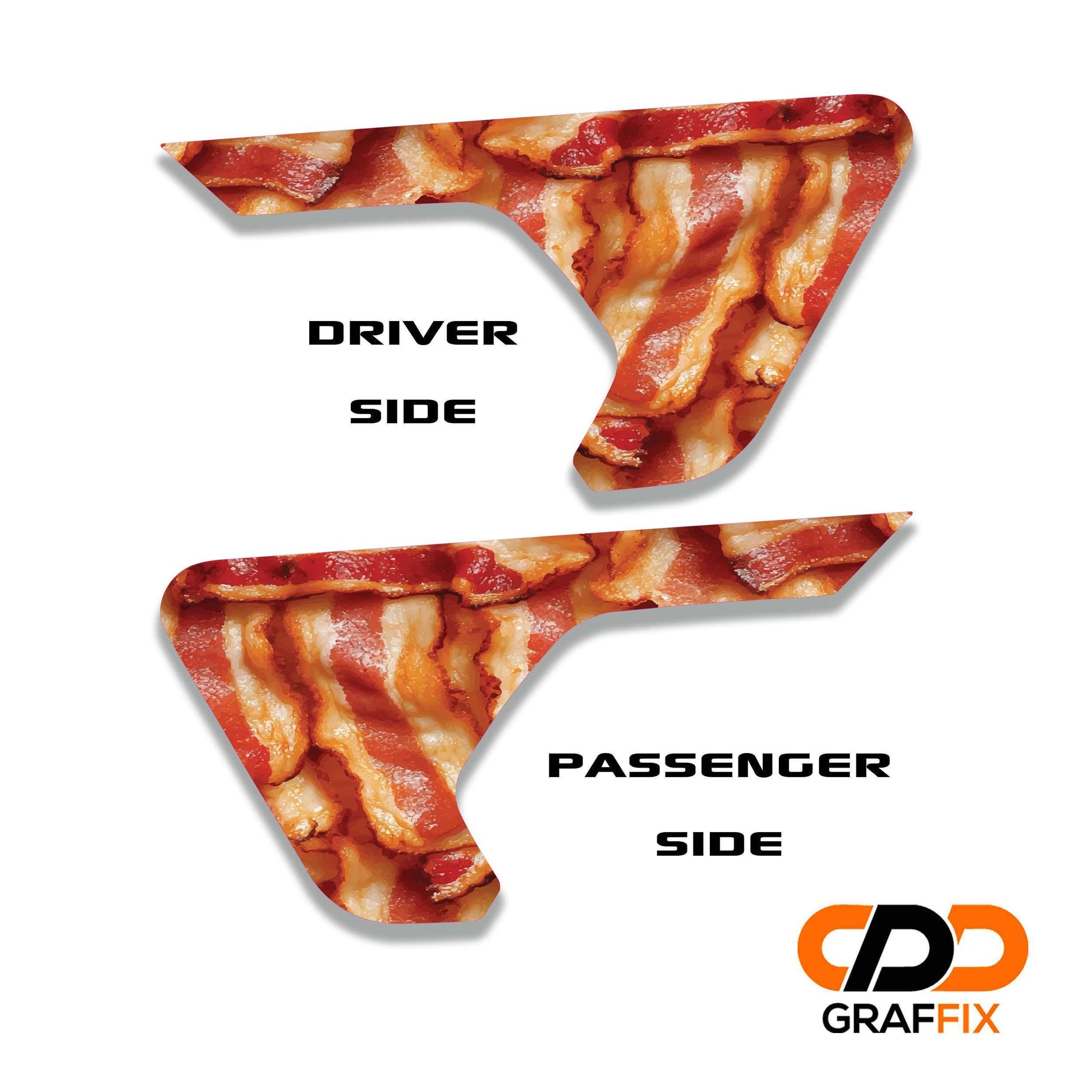 Bacon Strip Pattern 2pc Vinyl Fender Decal Set - Fits Jeep Wrangler JL/Jeep Gladiator JT 2018+