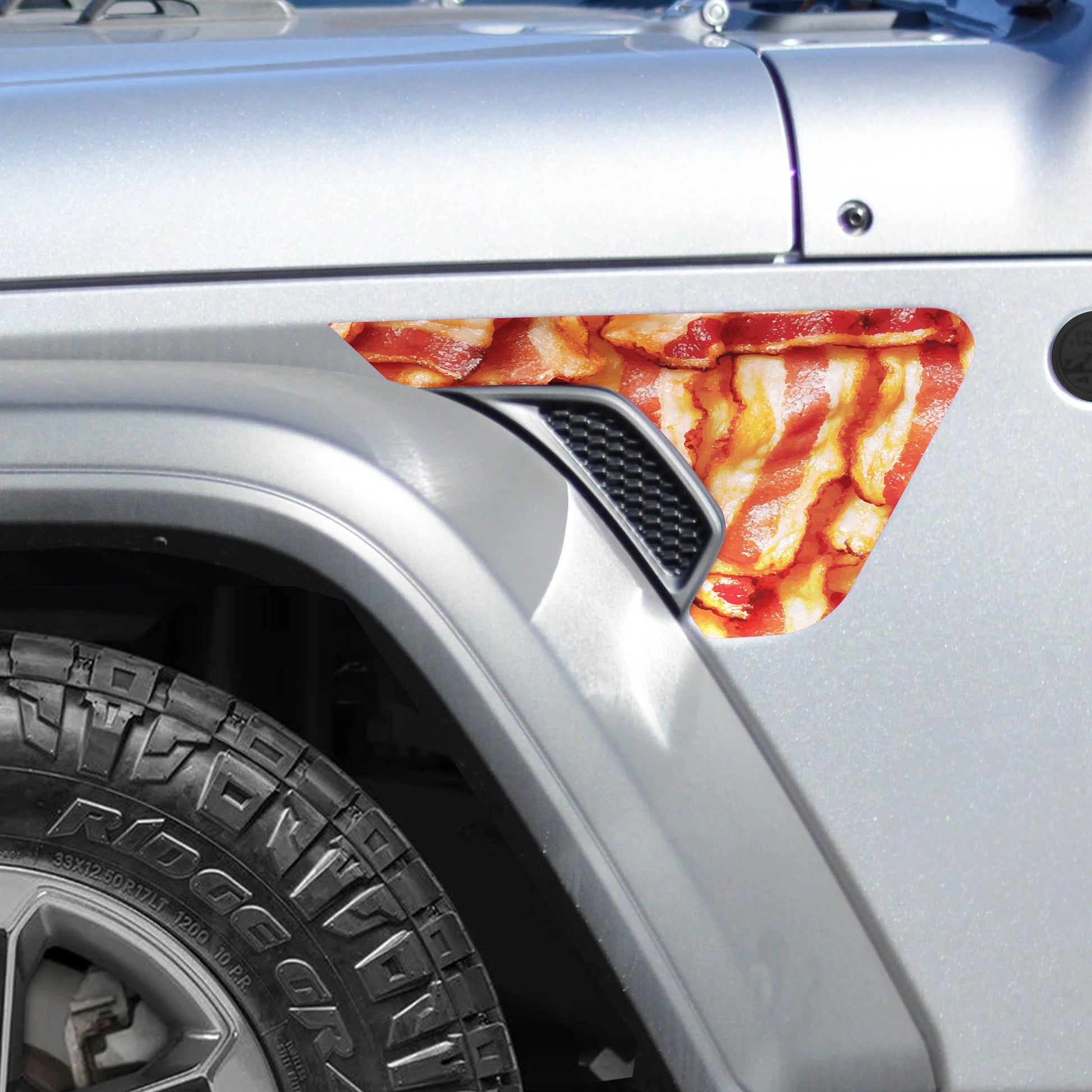 Bacon Strip Pattern 2pc Vinyl Fender Decal Set - Fits Jeep Wrangler JL/Jeep Gladiator JT 2018+