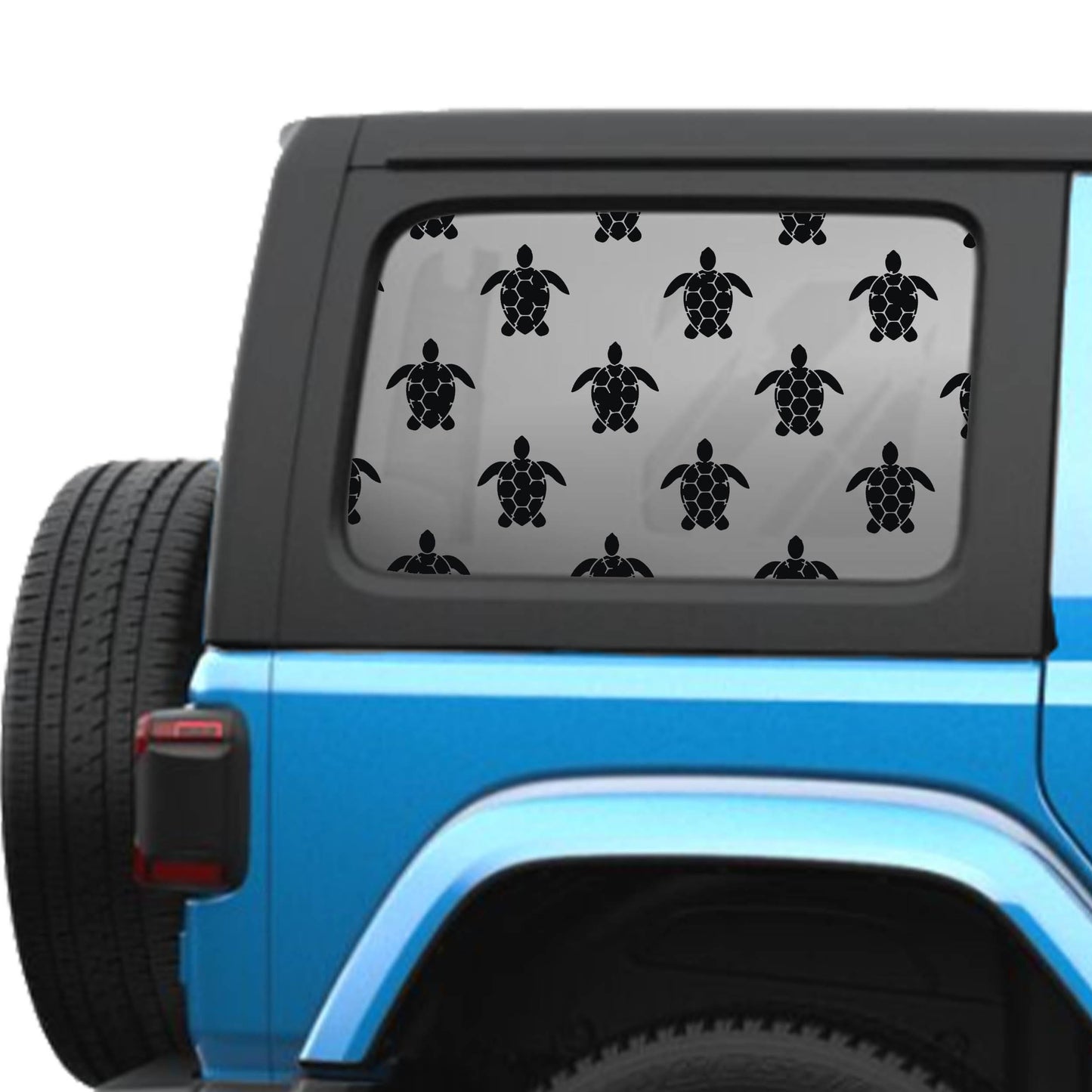 Sea Turtle Turpin Pattern Hardtop Window Decal Set - Fits Jeep Wrangler JLU 2018 - Current