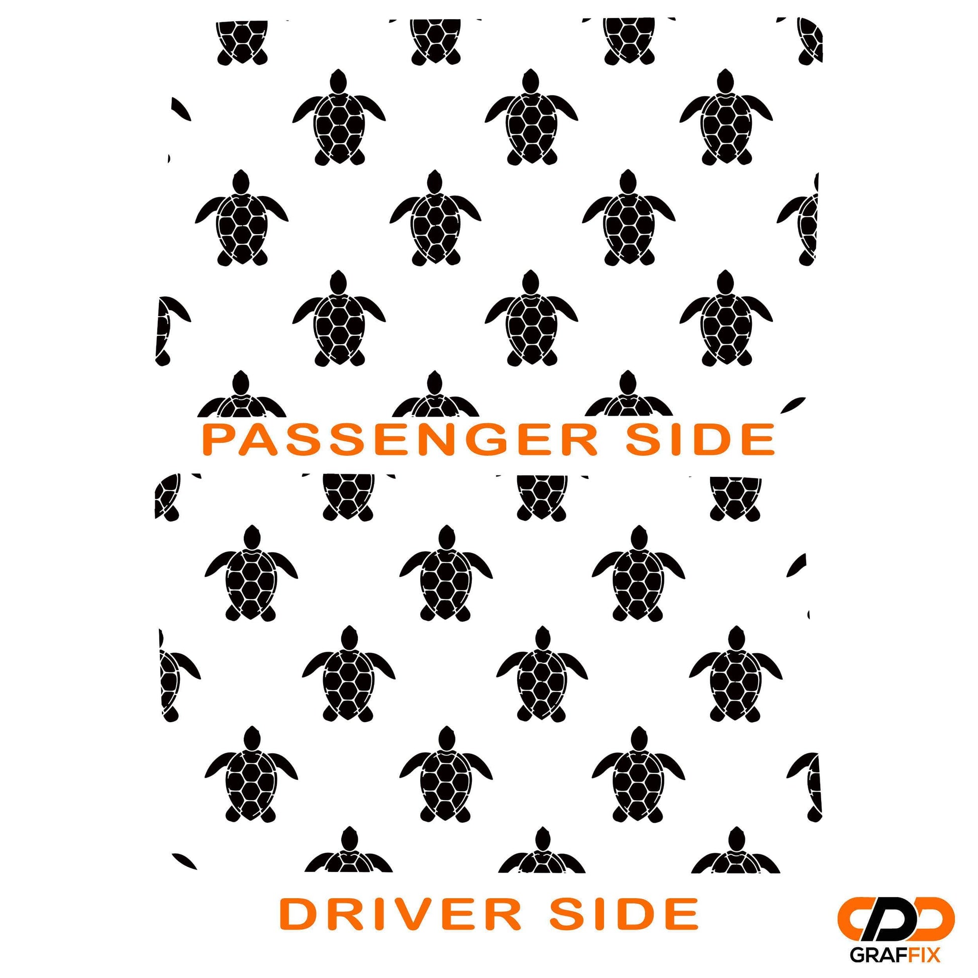 Sea Turtle Turpin Pattern Hardtop Window Decal Set - Fits Jeep Wrangler JLU 2018 - Current