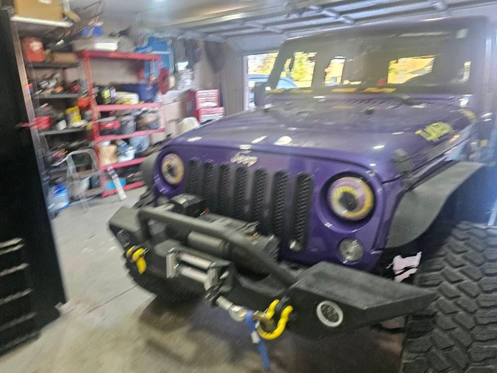 Eyeball Round Headlight Overlay Graphics Kit Vinyl Decal Cover 2 Piece Set