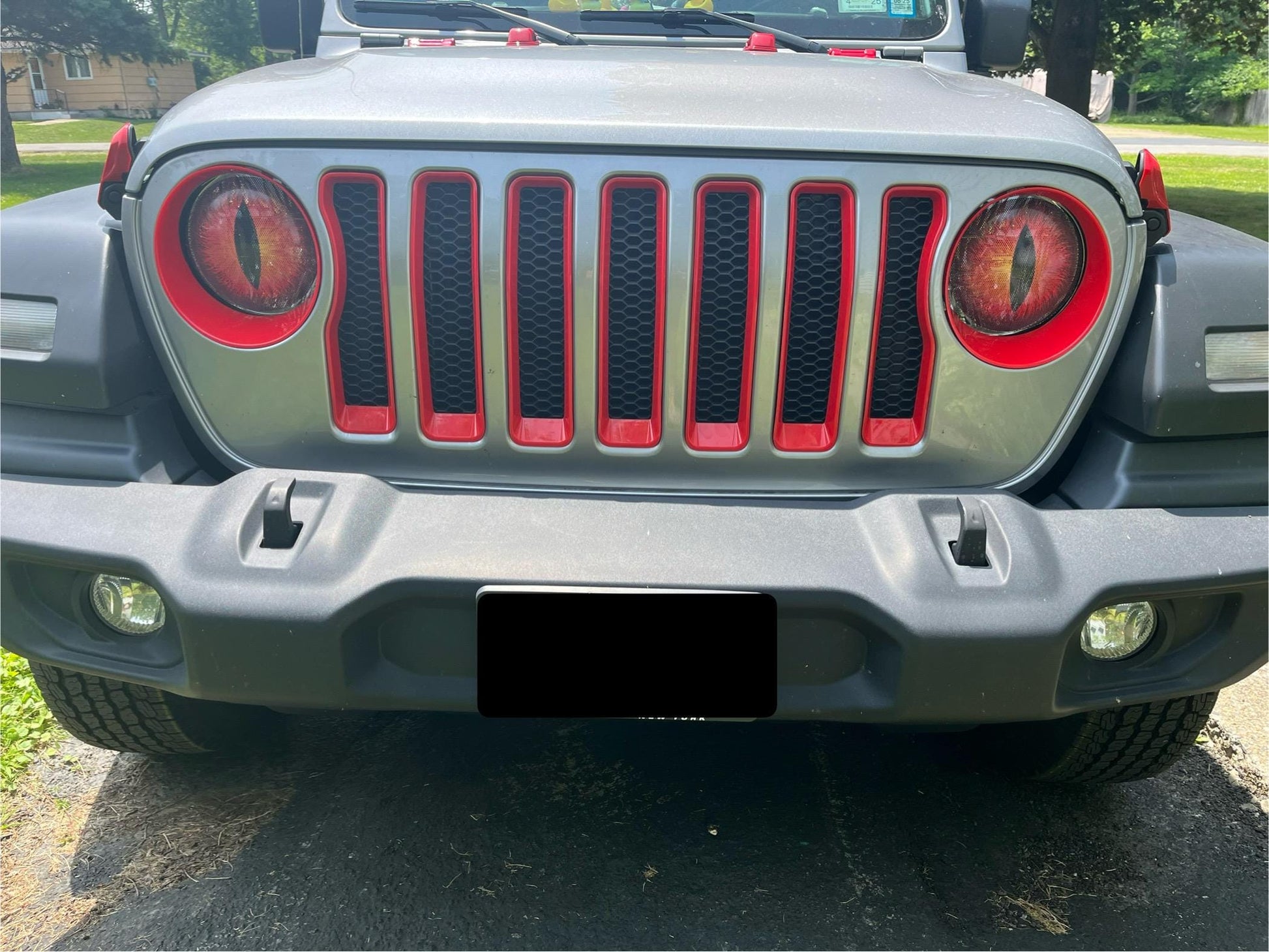 Eyeball Round Headlight Overlay Graphics Kit Vinyl Decal Cover 2 Piece Set