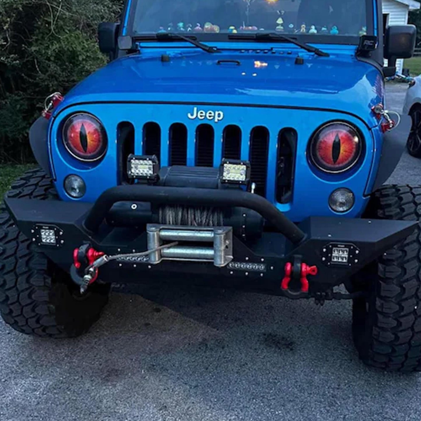 Eyeball Round Headlight Overlay Graphics Kit Vinyl Decal Cover 2 Piece Set