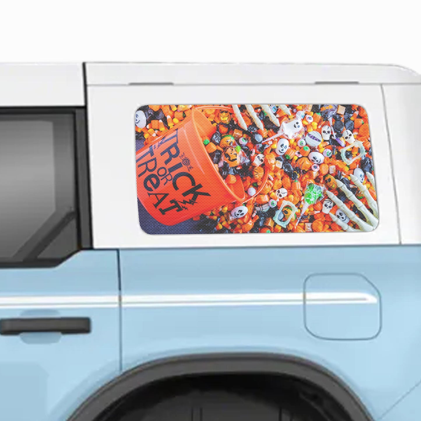 Halloween Trick or Treat Perforated Rear Quarter Window Decals - Fits 2021+ 4-Door Ford Bronco