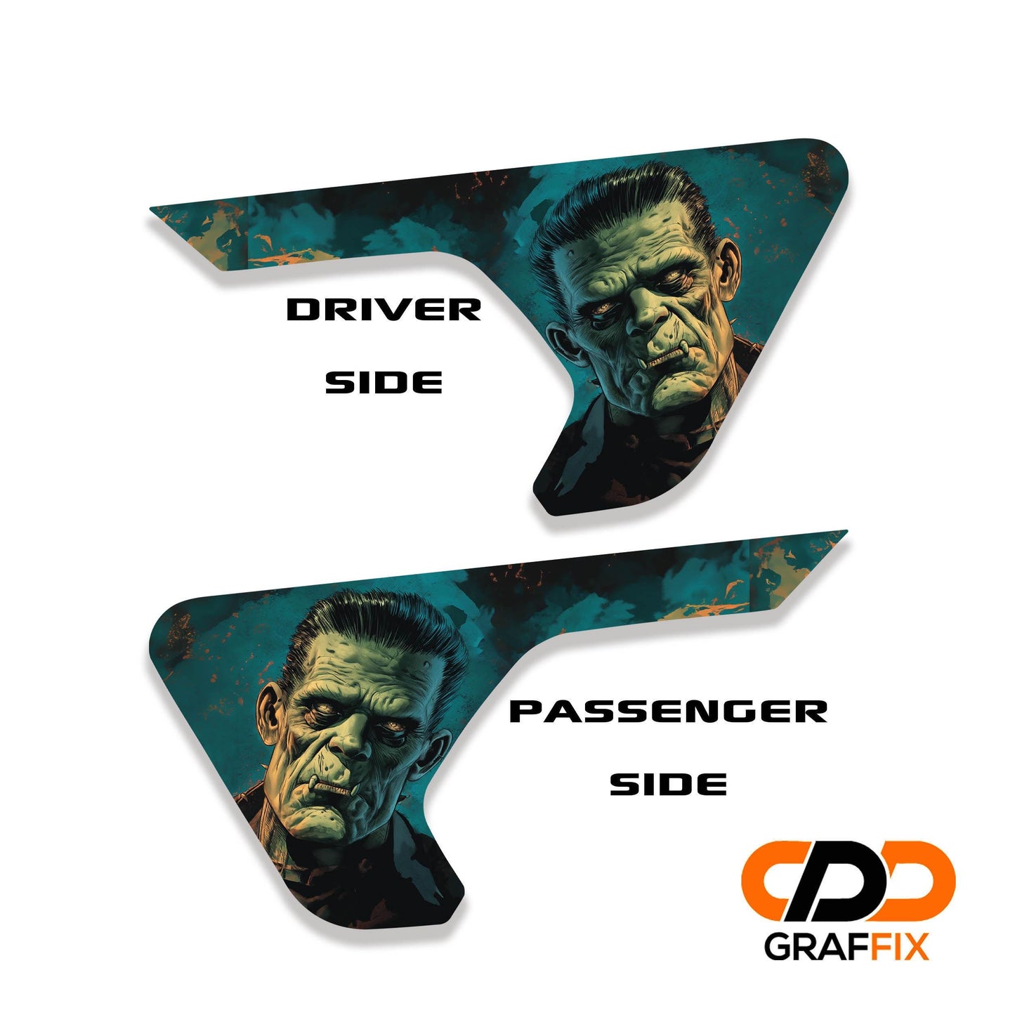 Frankenstein's Monster 2pc Vinyl Fender Decal Set - Fits Jeep Wrangler JL/Jeep Gladiator JT 2018+