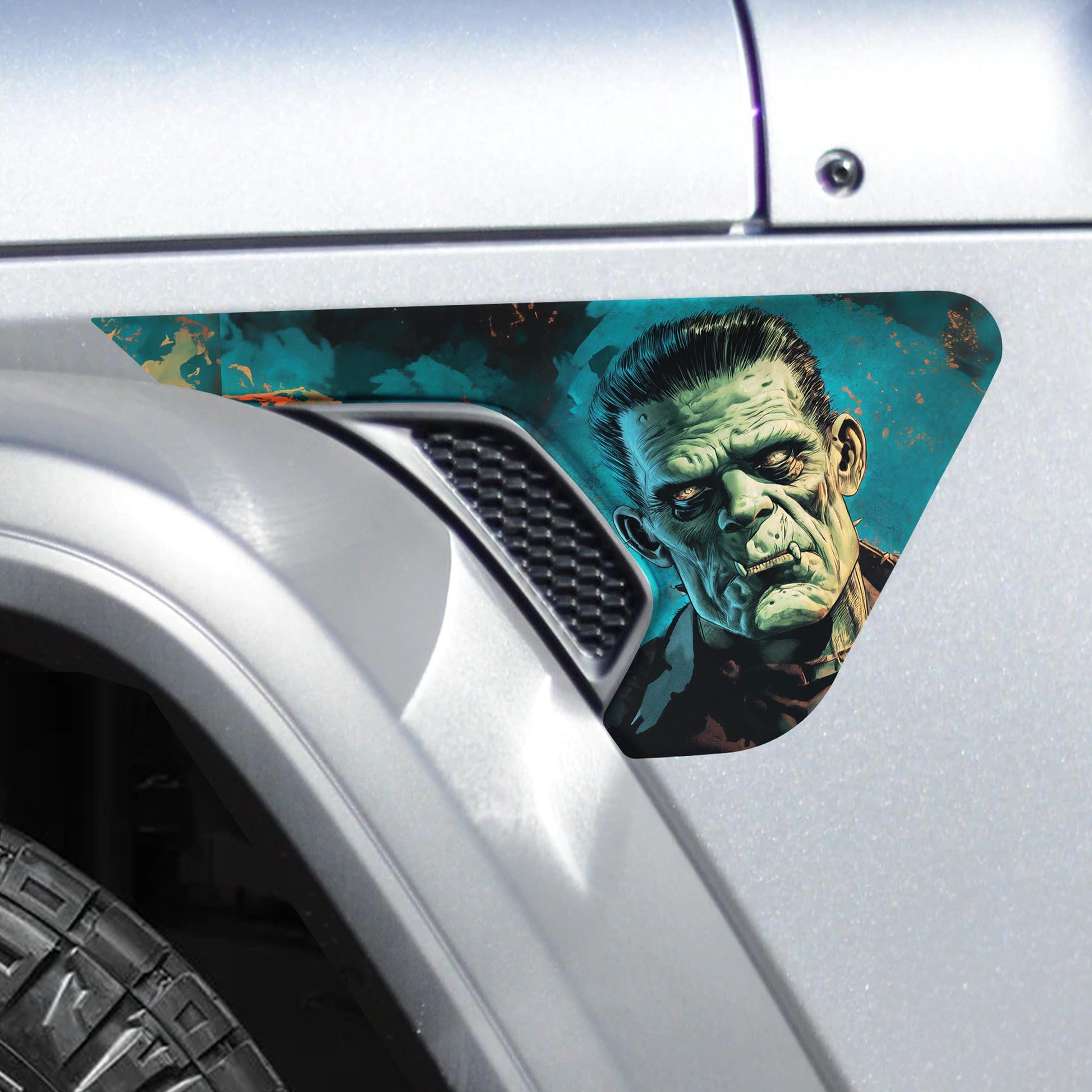 Frankenstein's Monster 2pc Vinyl Fender Decal Set - Fits Jeep Wrangler JL/Jeep Gladiator JT 2018+