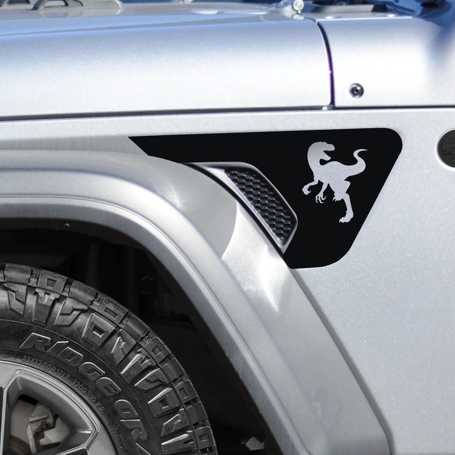 Raptor Dinosaur Fender Vent Vinyl Decal - Fits Jeep Wrangler JL/Jeep Gladiator JT 2018+
