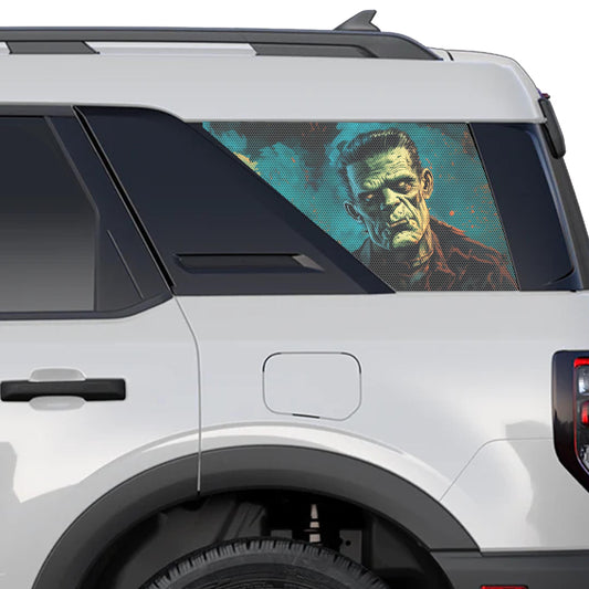 Frankenstein's Monster Rear Side Perforated Vinyl See Thru Window Decals for 2021+ Ford Bronco Sport